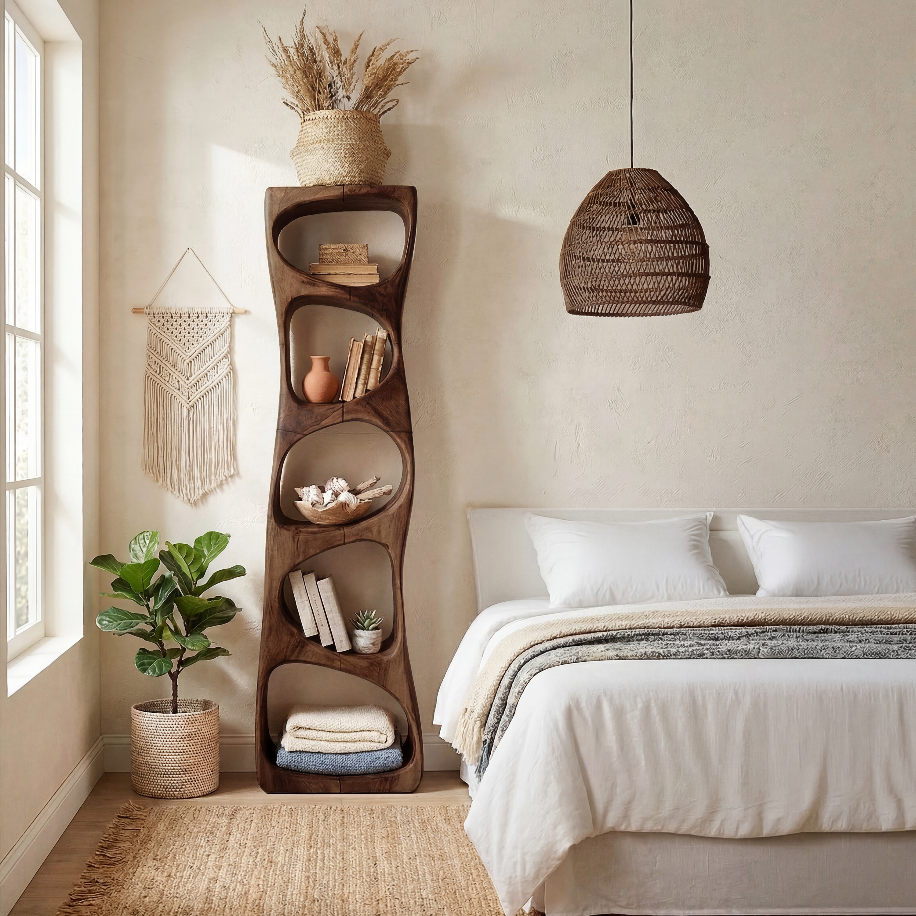 Minimalist Geometric Bookshelf Entryway Display SILDTTRBS004