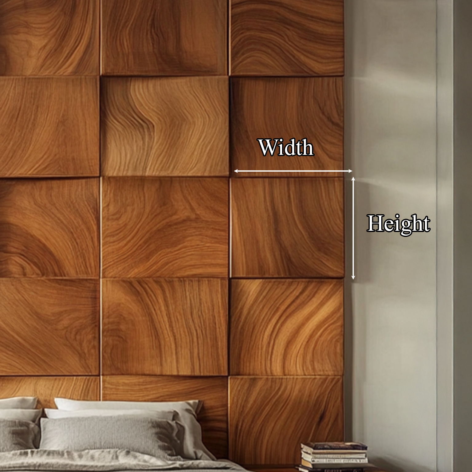 Wood Headboard Panels Solid Wood Wall Decor Bed Room SINLSADH003
