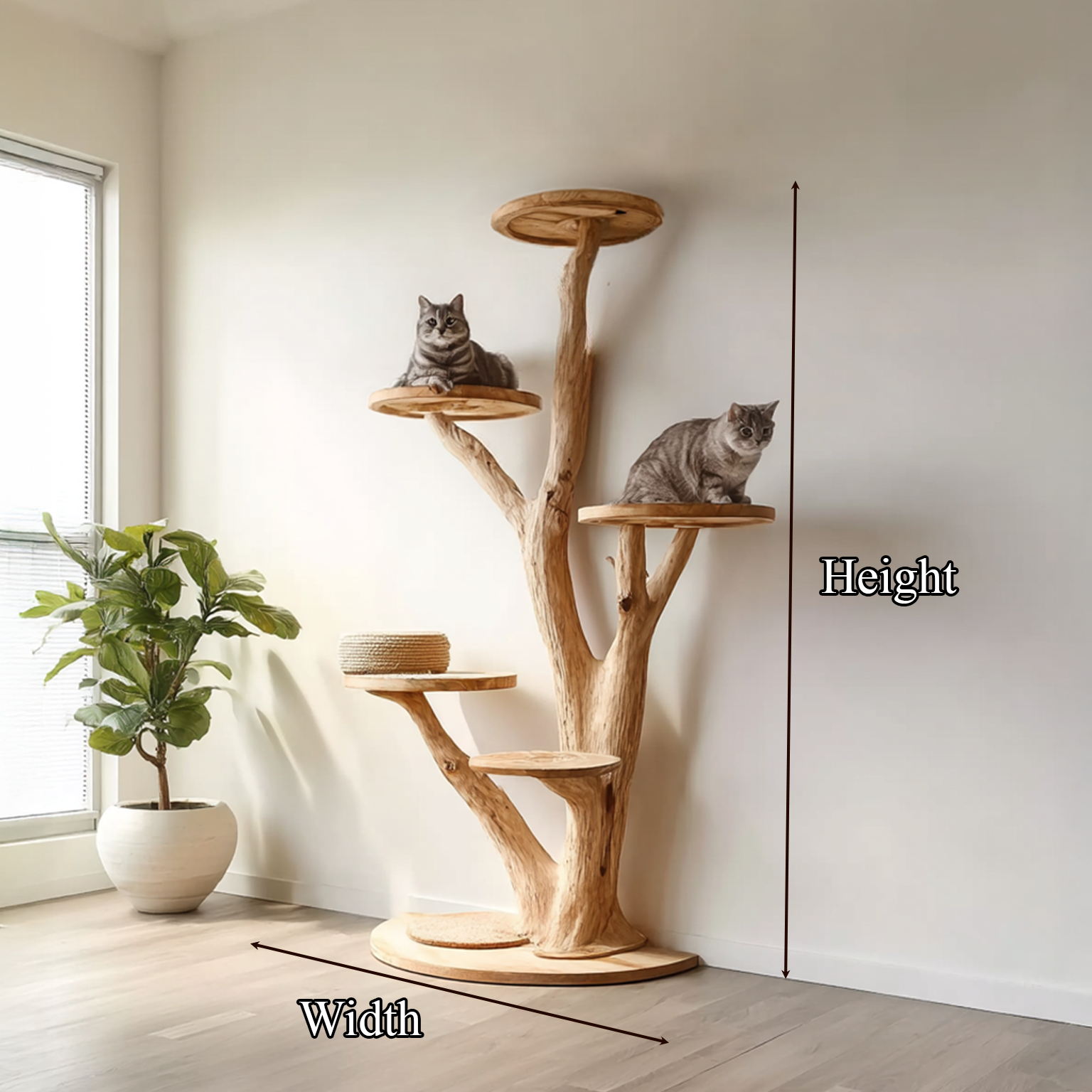 Rustic Tree Cat Tower Modern Living Room SINLSATT024