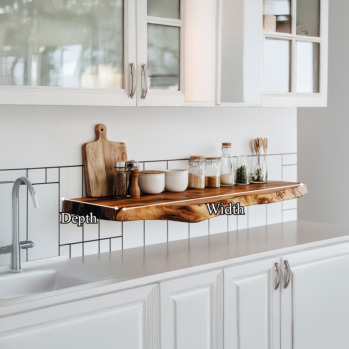 Natural Floating Shelf Kitchen Display SINLSAFL294