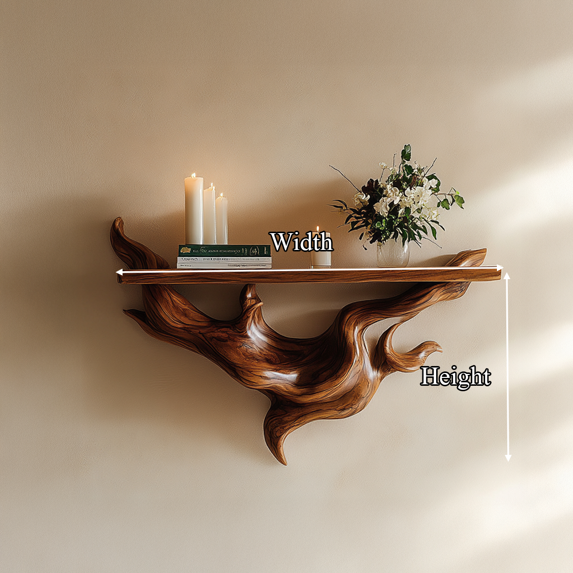 Sculptural Root Floating Shelf Modern Wall Display For Living Room SINLSAFL324