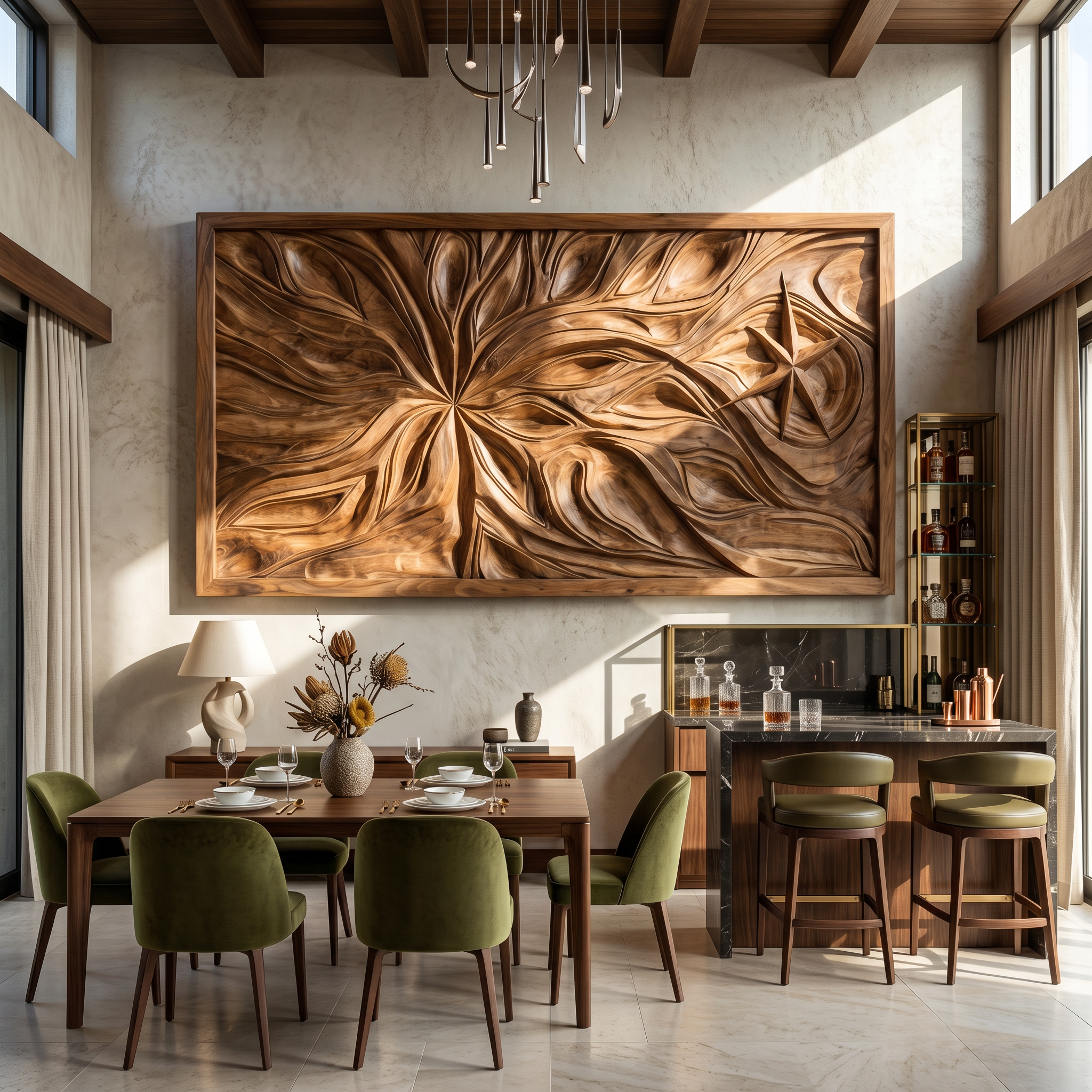 Boho Abstract Floral Wood Wall Art Coastal Bedroom Interior Decor SILDTTRWA112