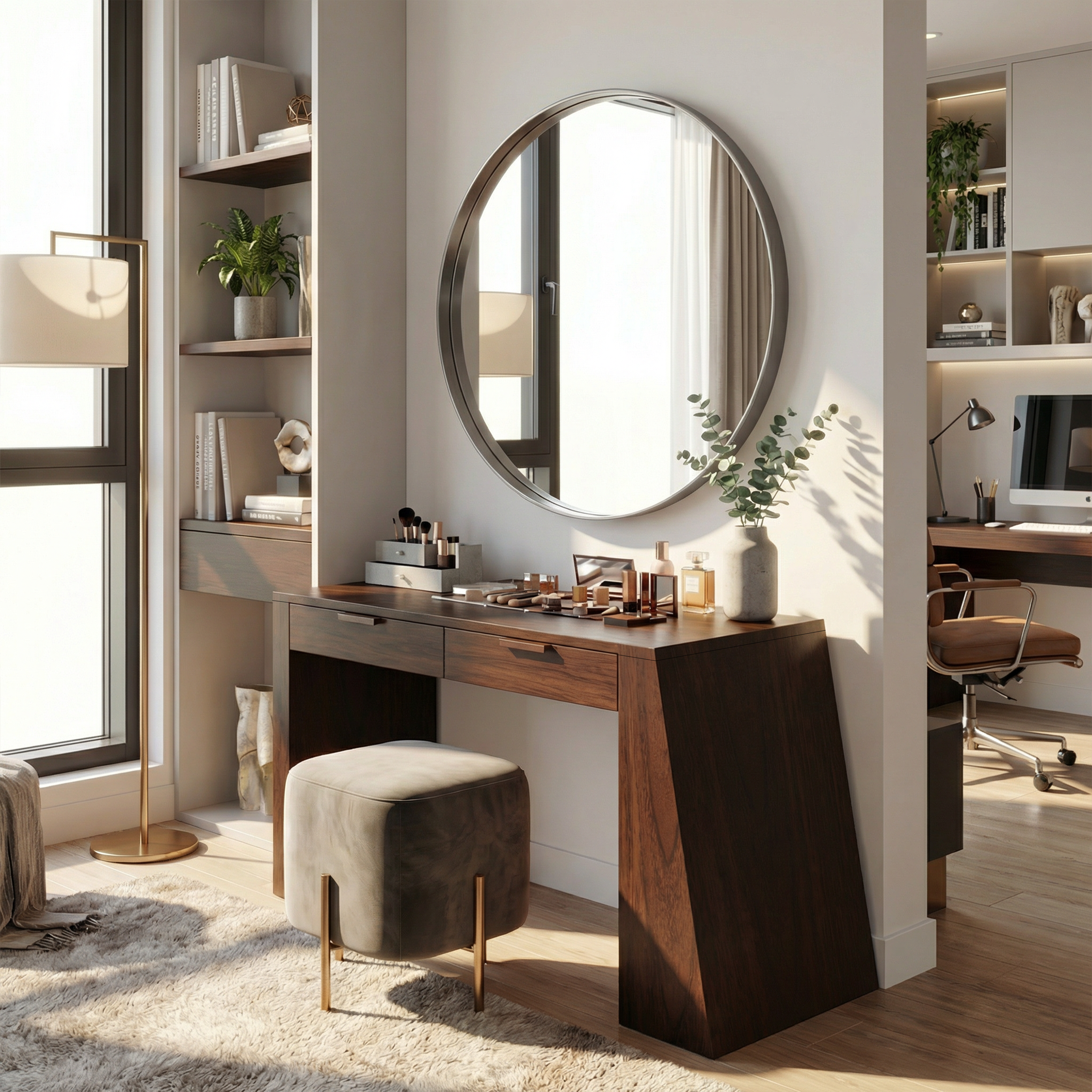 Industrial Makeup Vanity Desk Home Office Beauty Space Personal Area SILDTTRMV026