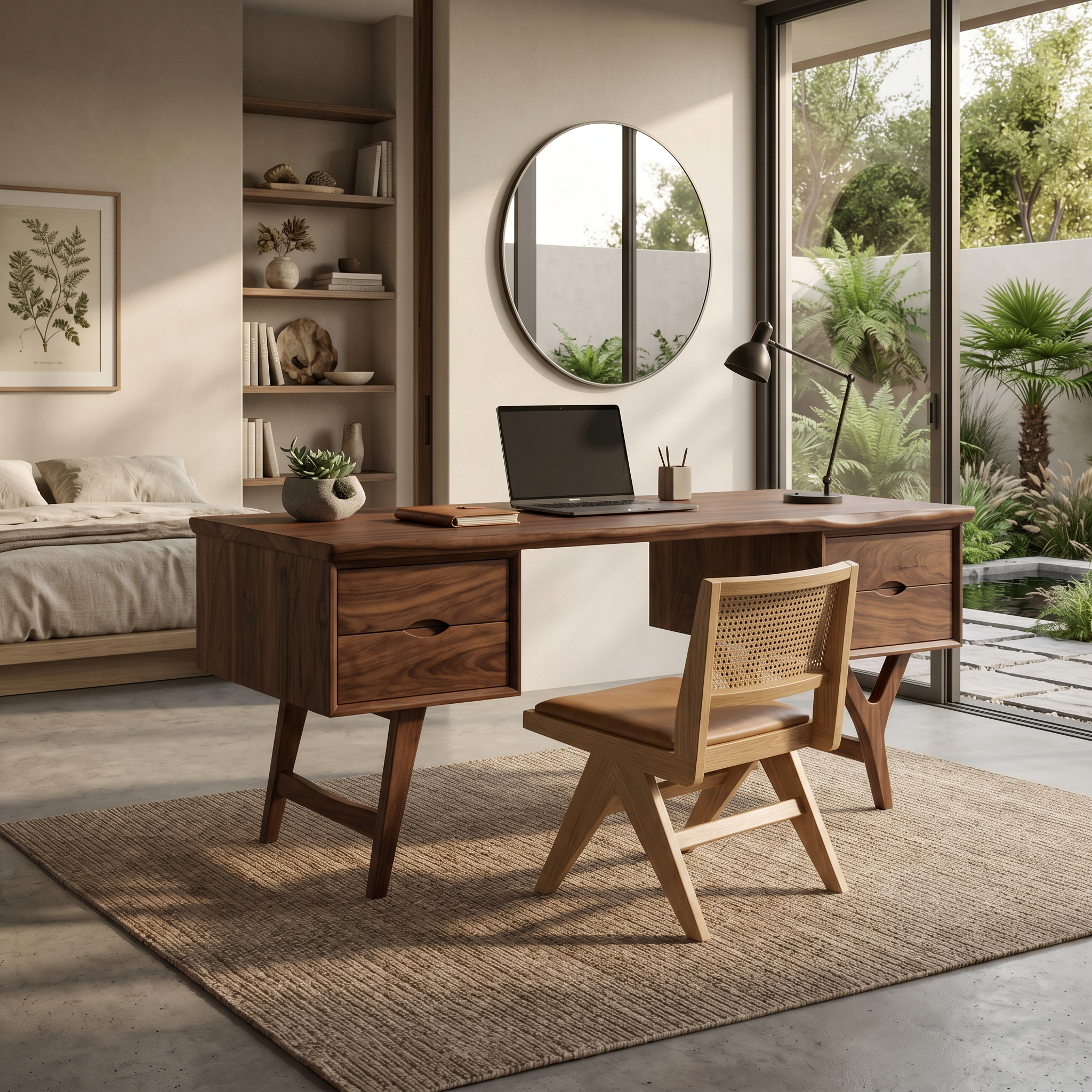 Mid Century Executive Desk Modern Workspace SILDTTRDE028