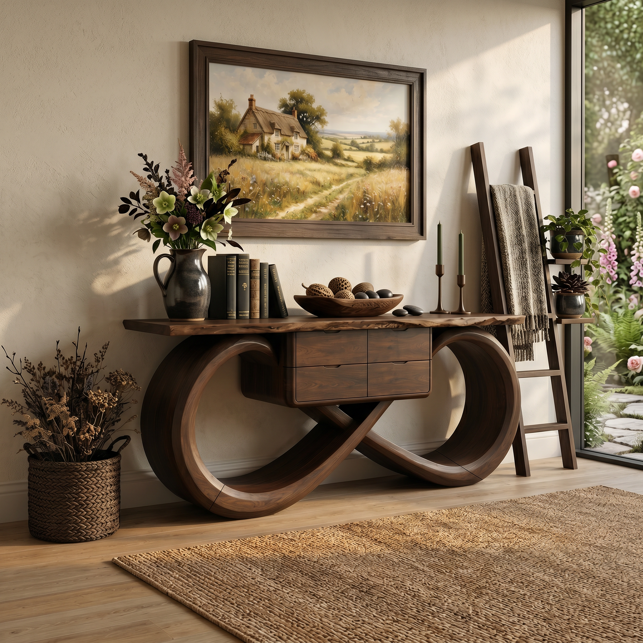 Organic Sculptural Console Table Contemporary Hallway SILDTTRCS105