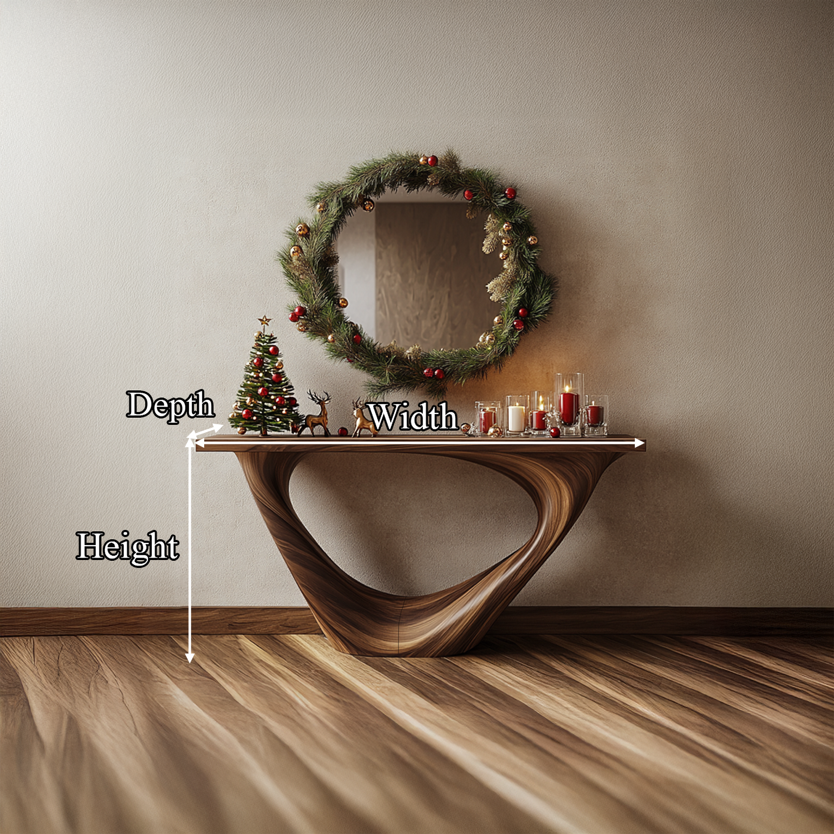 Mid Century Console Table Christmas Display Entryway SINLSACS293