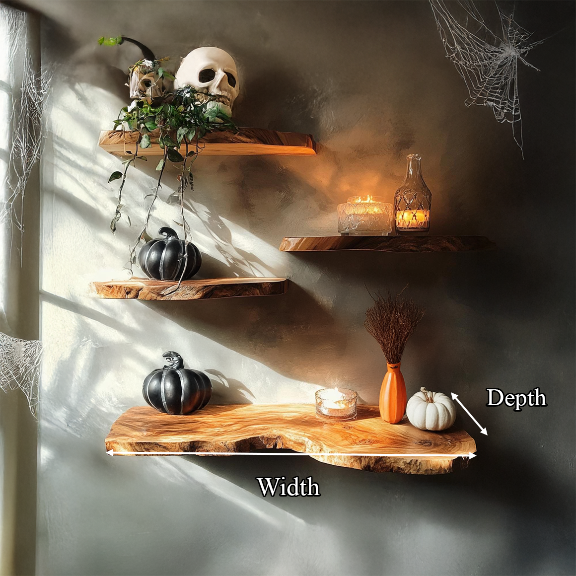 Rustic Halloween Floating Shelf Wall Decor SINLSAHW012
