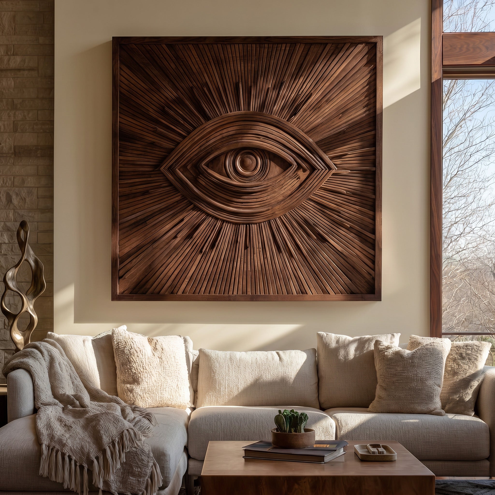 Modern Wooden Eye Wall Art For Living Room Decor RTTHHNWA194