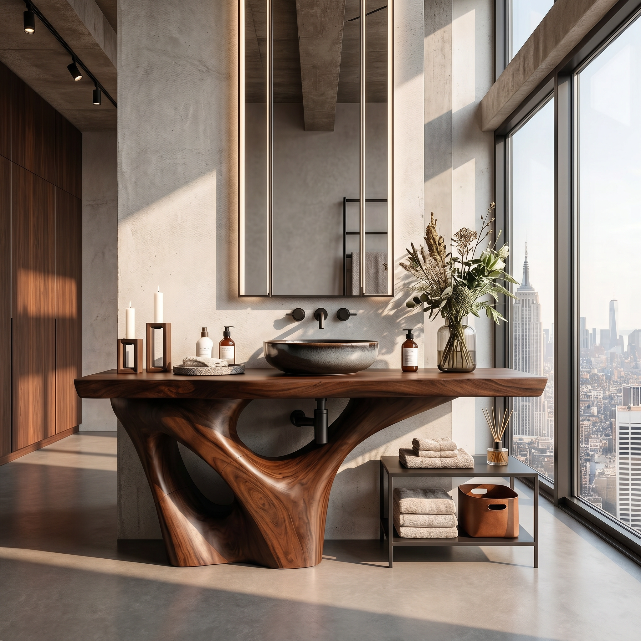 Rustic Solid Vanity For Timeless Bathroom Furniture SILDTTNBRV001