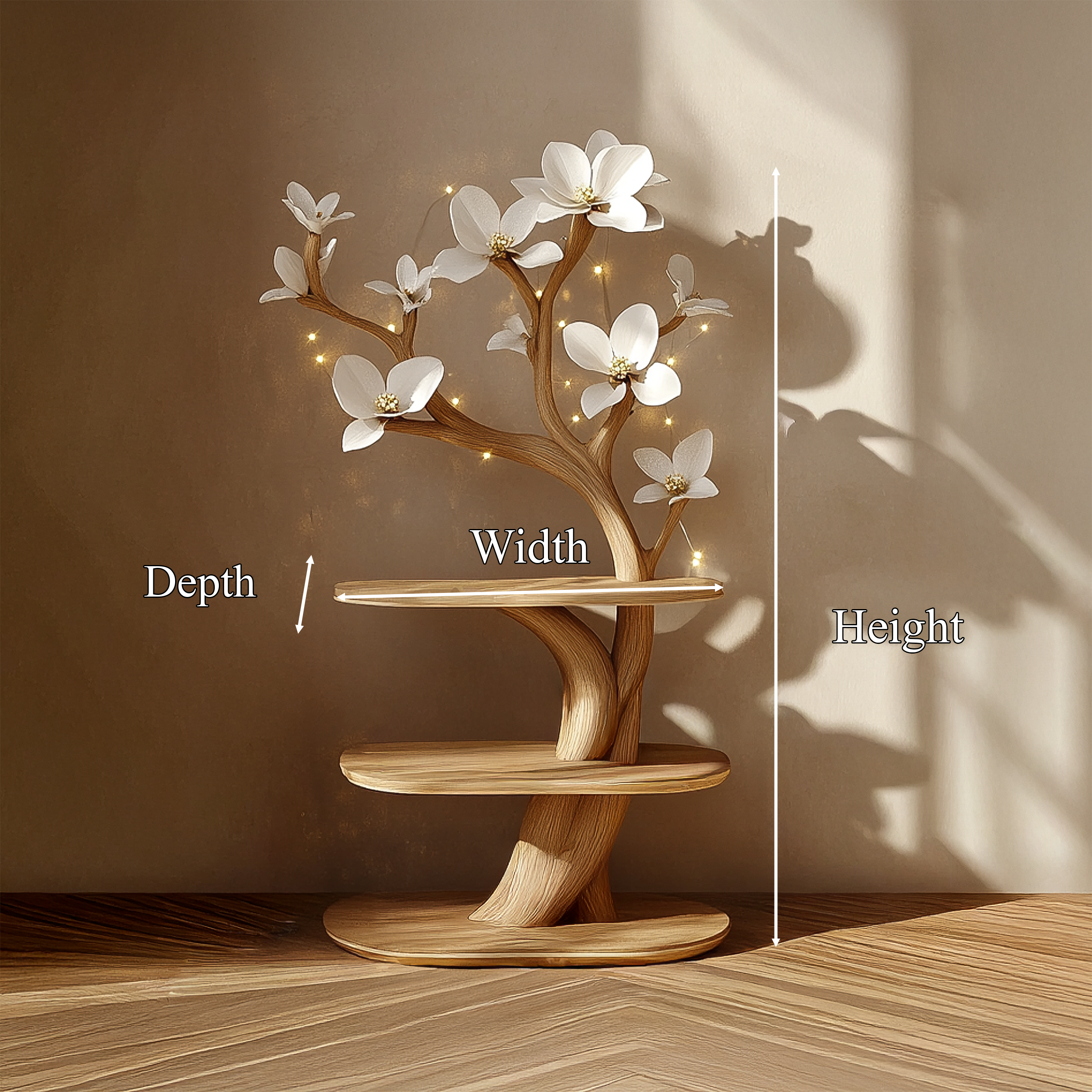 Mid Century Rustic Tree Nightstand Christmas Bedroom Decor SINLSABT217