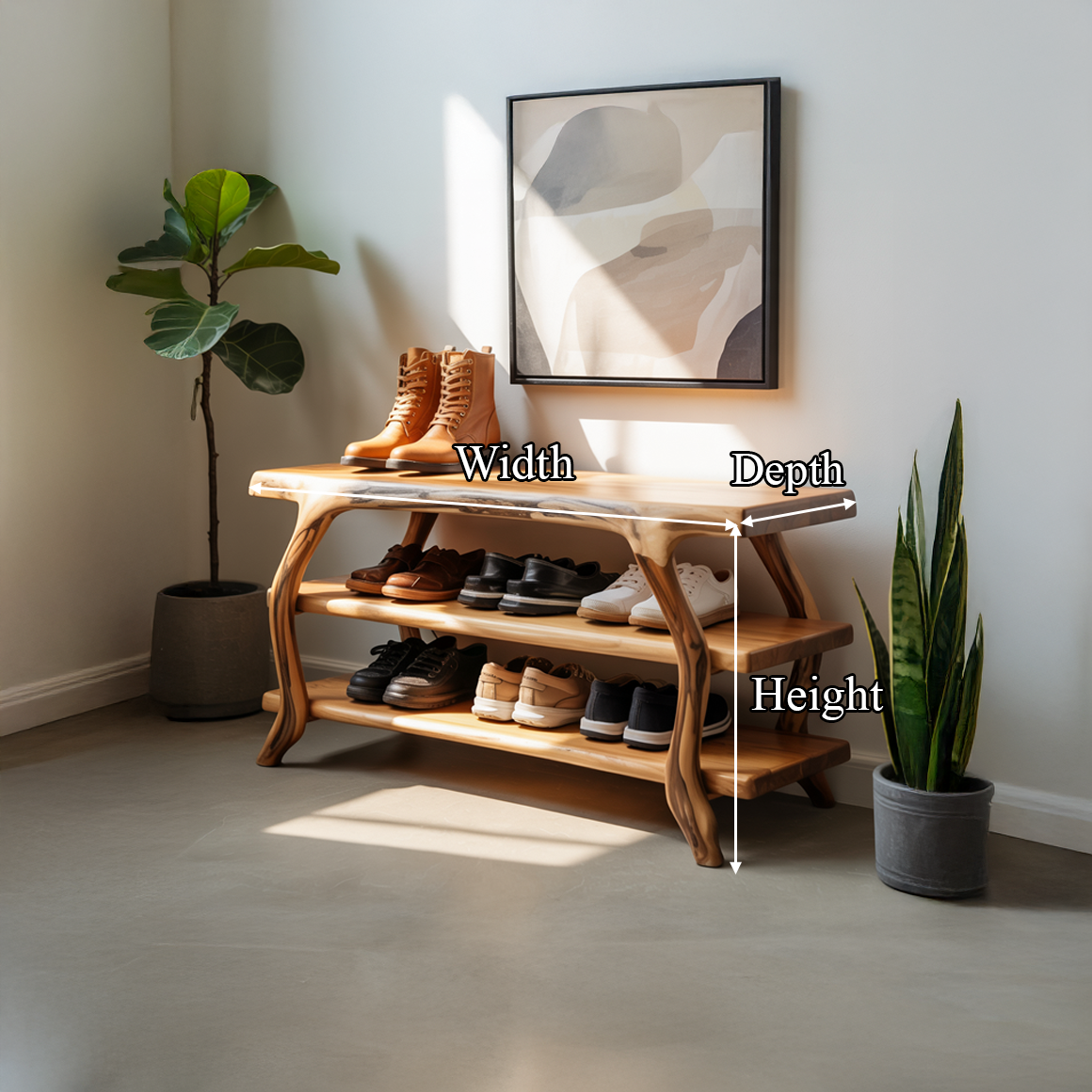 Rustic Crafted Shoe Organizer Entryway And Studio SINLSASB077