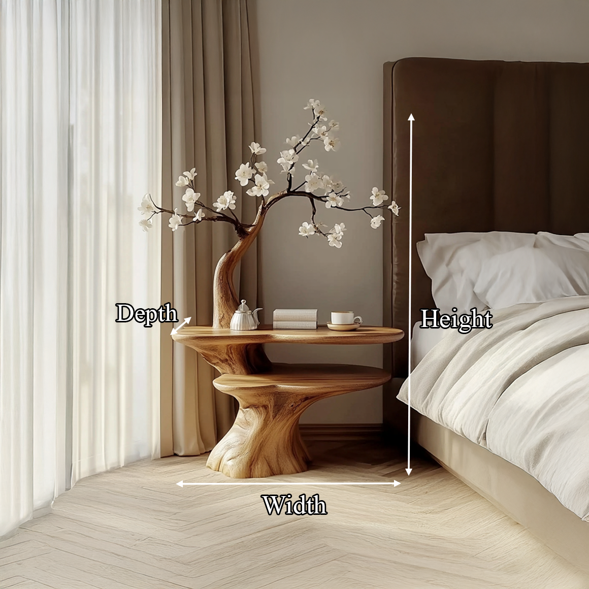 Rustic Bedside Table Bedroom And Living Room SINLSABT116