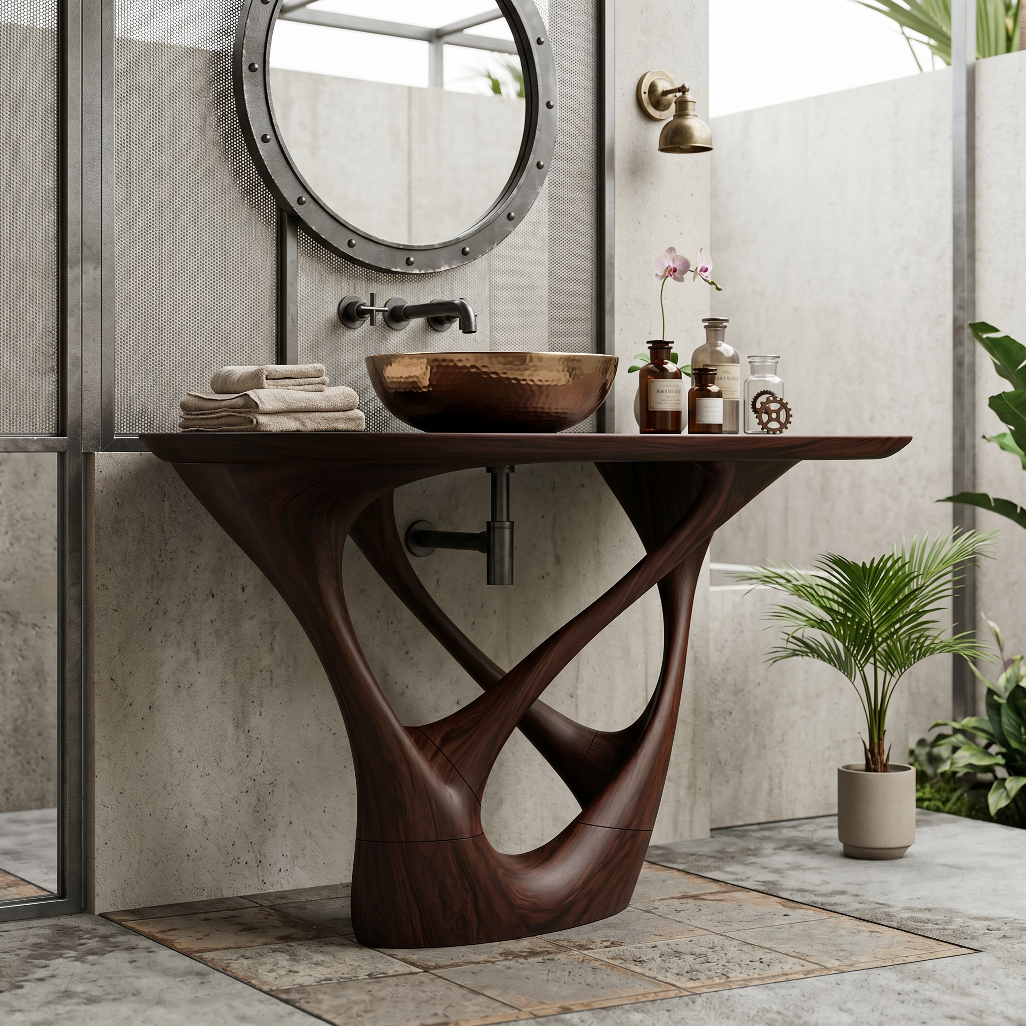 Botanical Wooden Sink Vanity For Spa Retreat SILDTTRBRV170