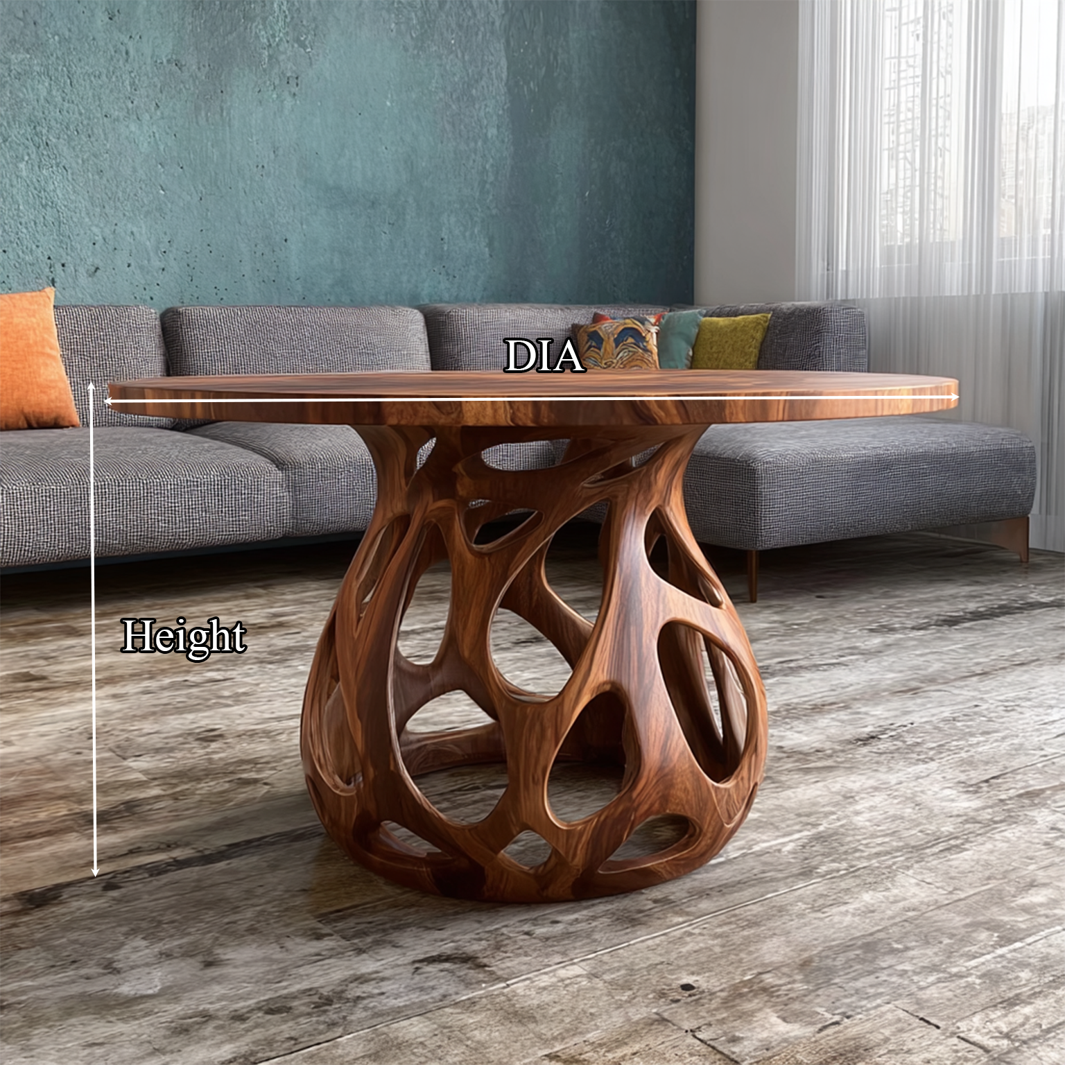 Coffee Table Solid Wood Rustic Style Gift SINLSACF018
