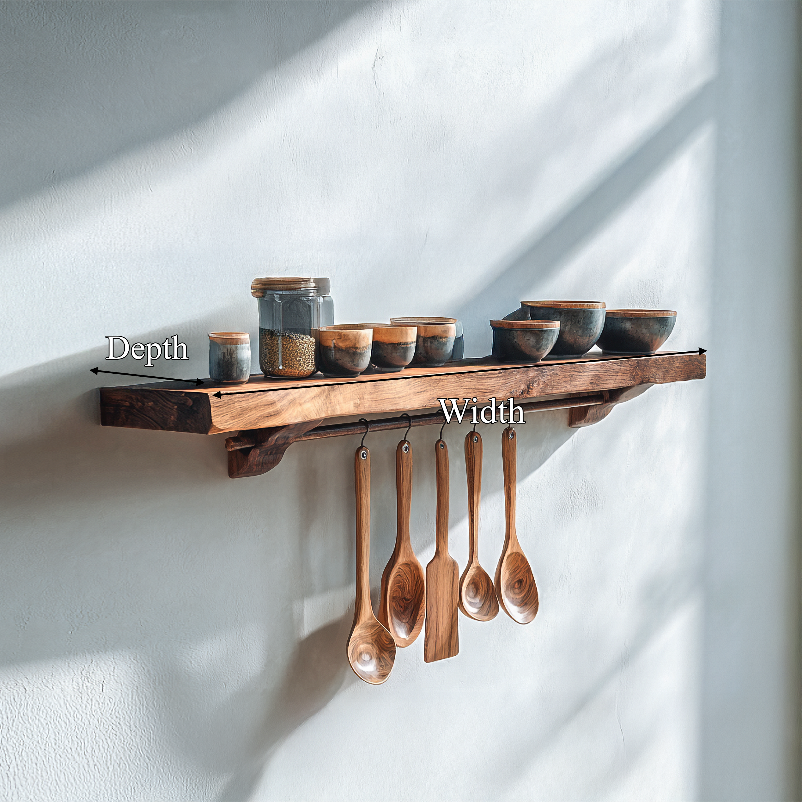 Rustic Wall Storage Organizer Shelf For Kitchen SINLSAKS002