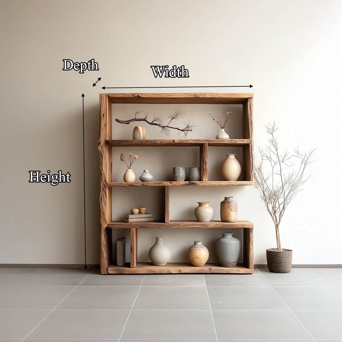 Rustic Wooden Storage Bookshelf Entryway SINLSASC151