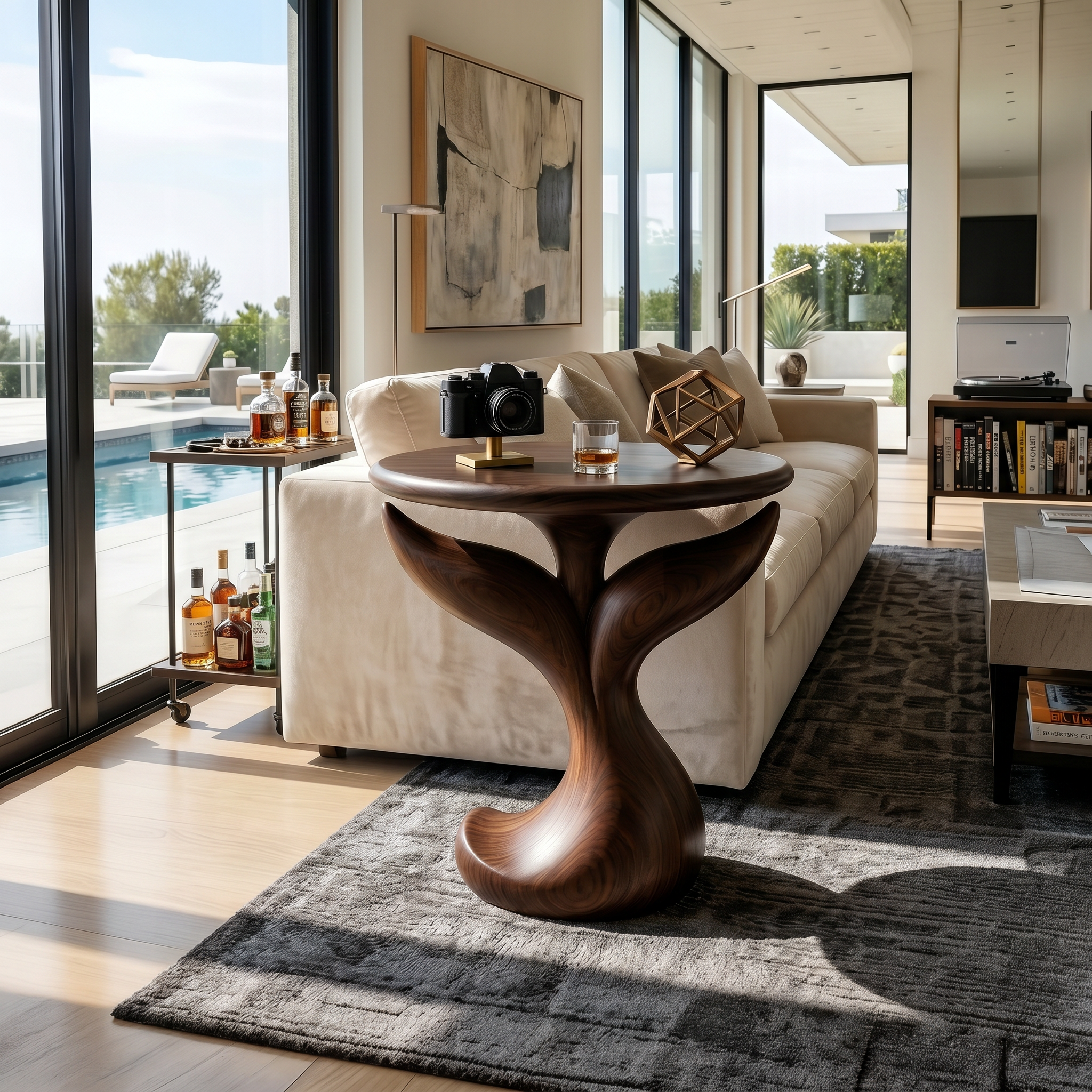 Biomorphic Leaf Side Table Entertainment Lounge SILDTTRSTA036