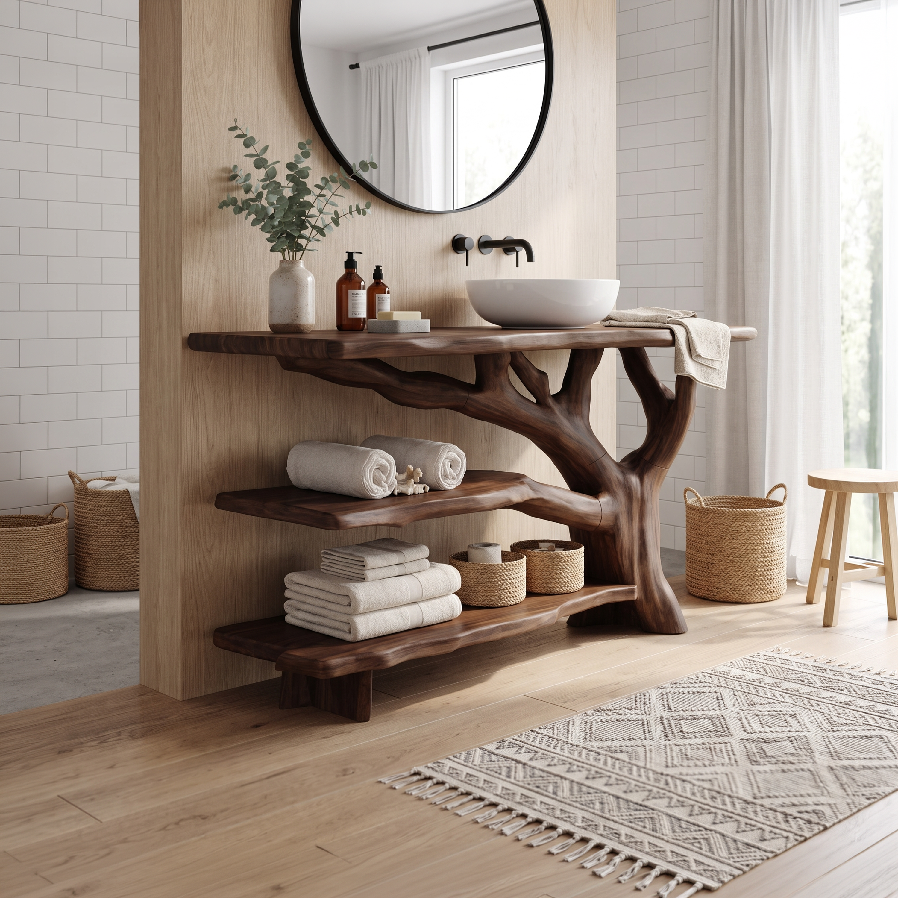 Modern Solid Wood Vanity Furniture Decor For Sleek Bathroom Design SILDTTNBRV020