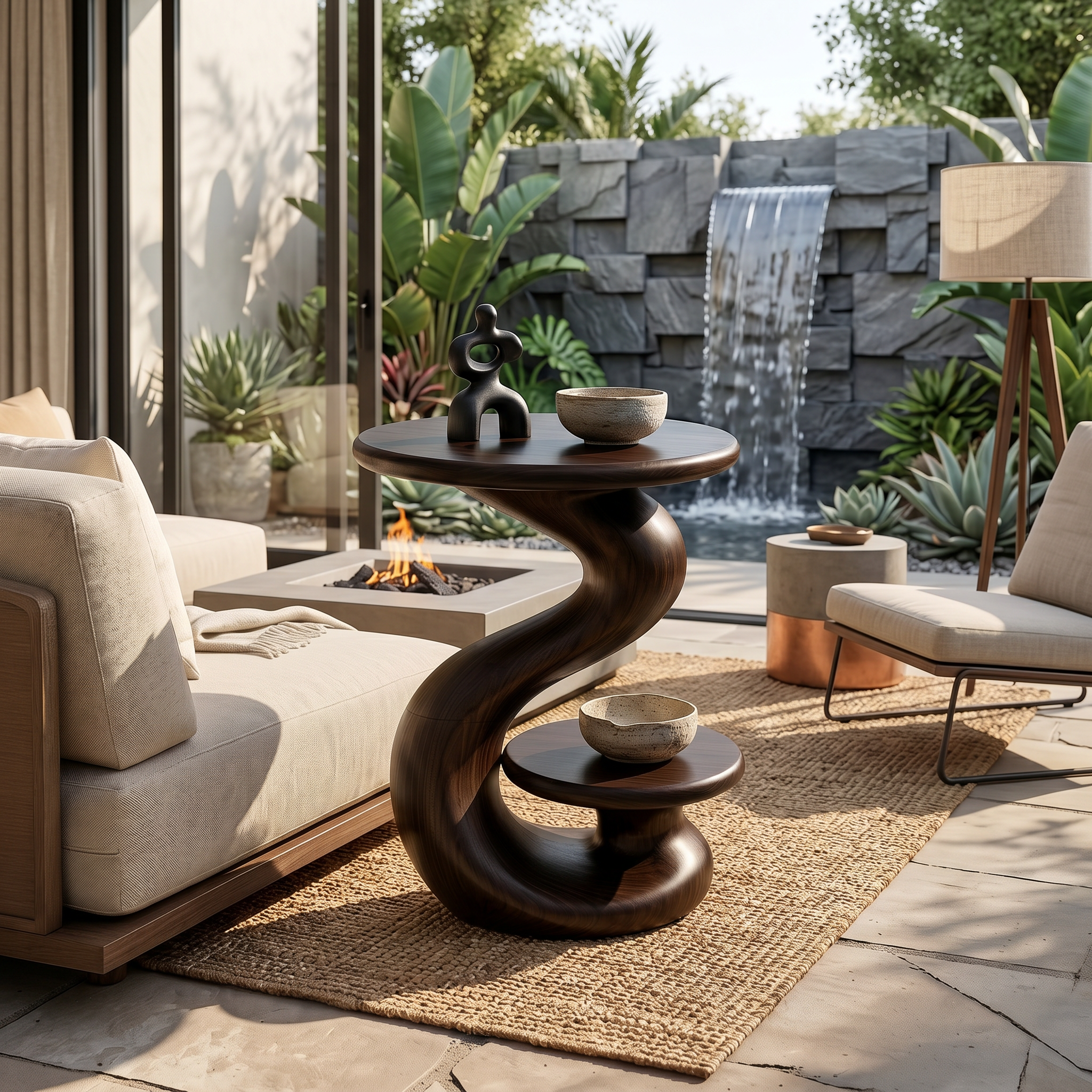 Organic Sculptural Side Table Luxury Garden Retreat SILDTTRSTA031
