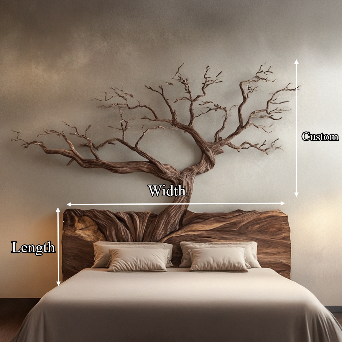 Rustic Sculptural Wall Headboard Art For Bedroom And Master Suite SINLSADH015