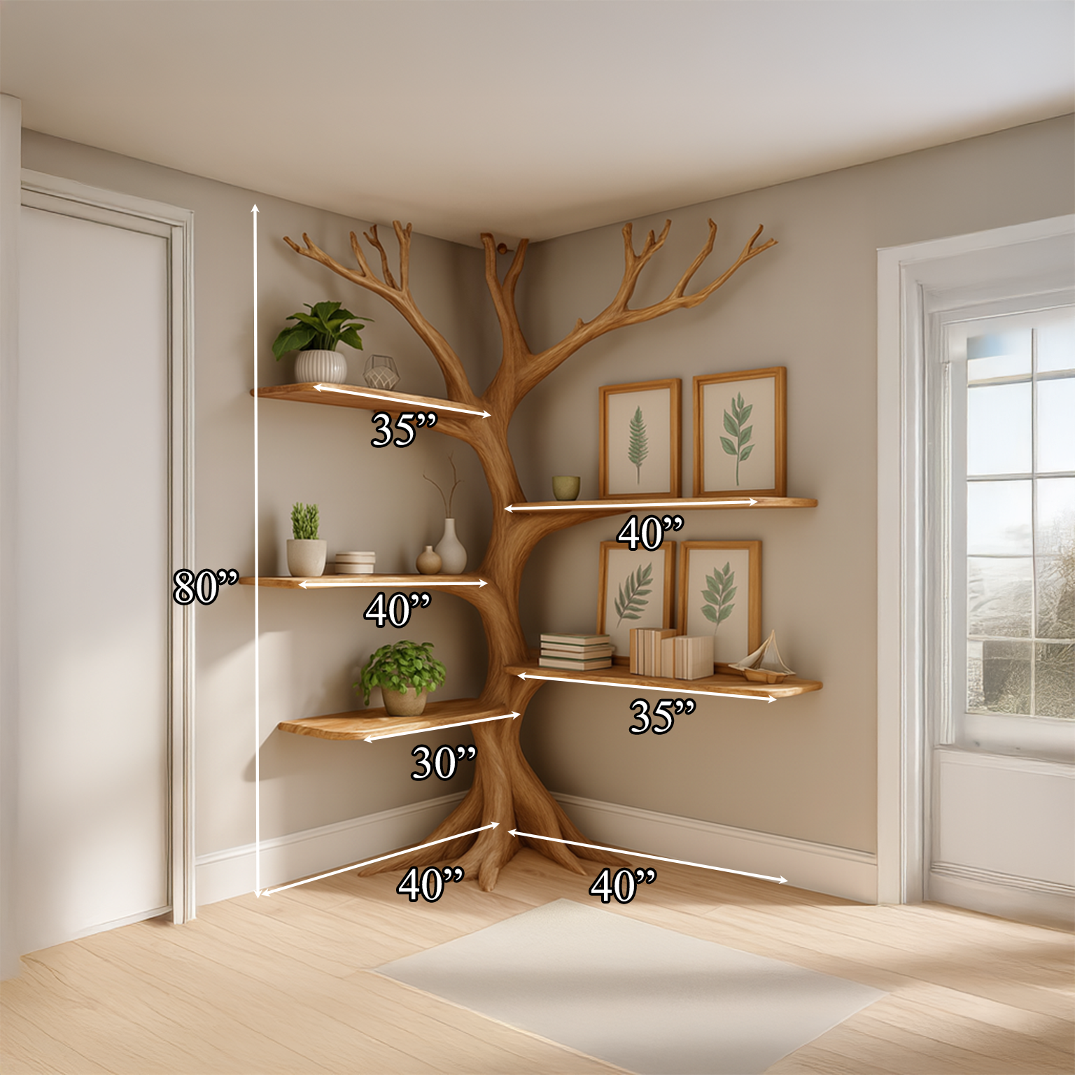 Midcentury Tree Bookshelf Kids Living Room SINLSATB222