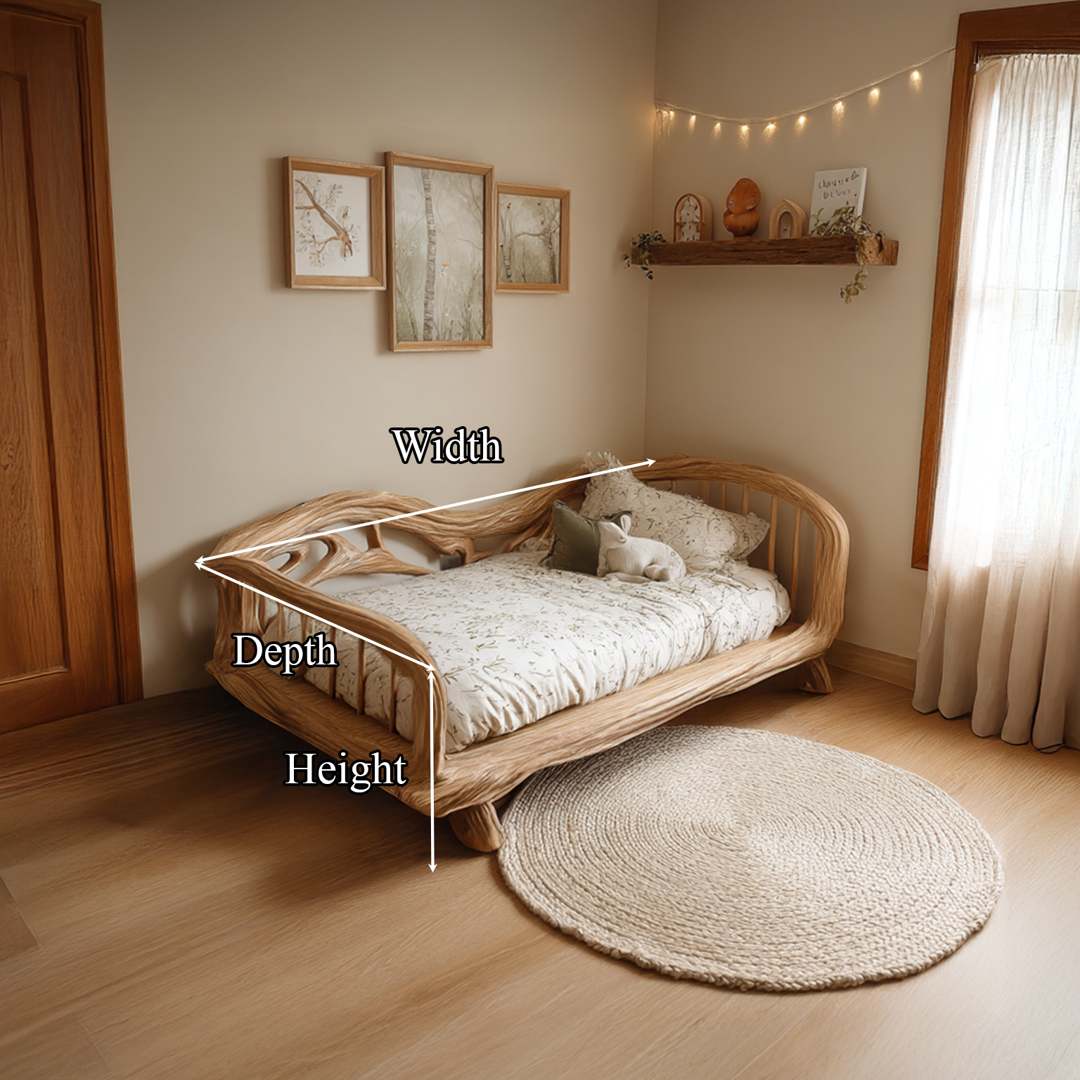 Rustic Toddler Bed Kids Bedroom SINLSAWB047