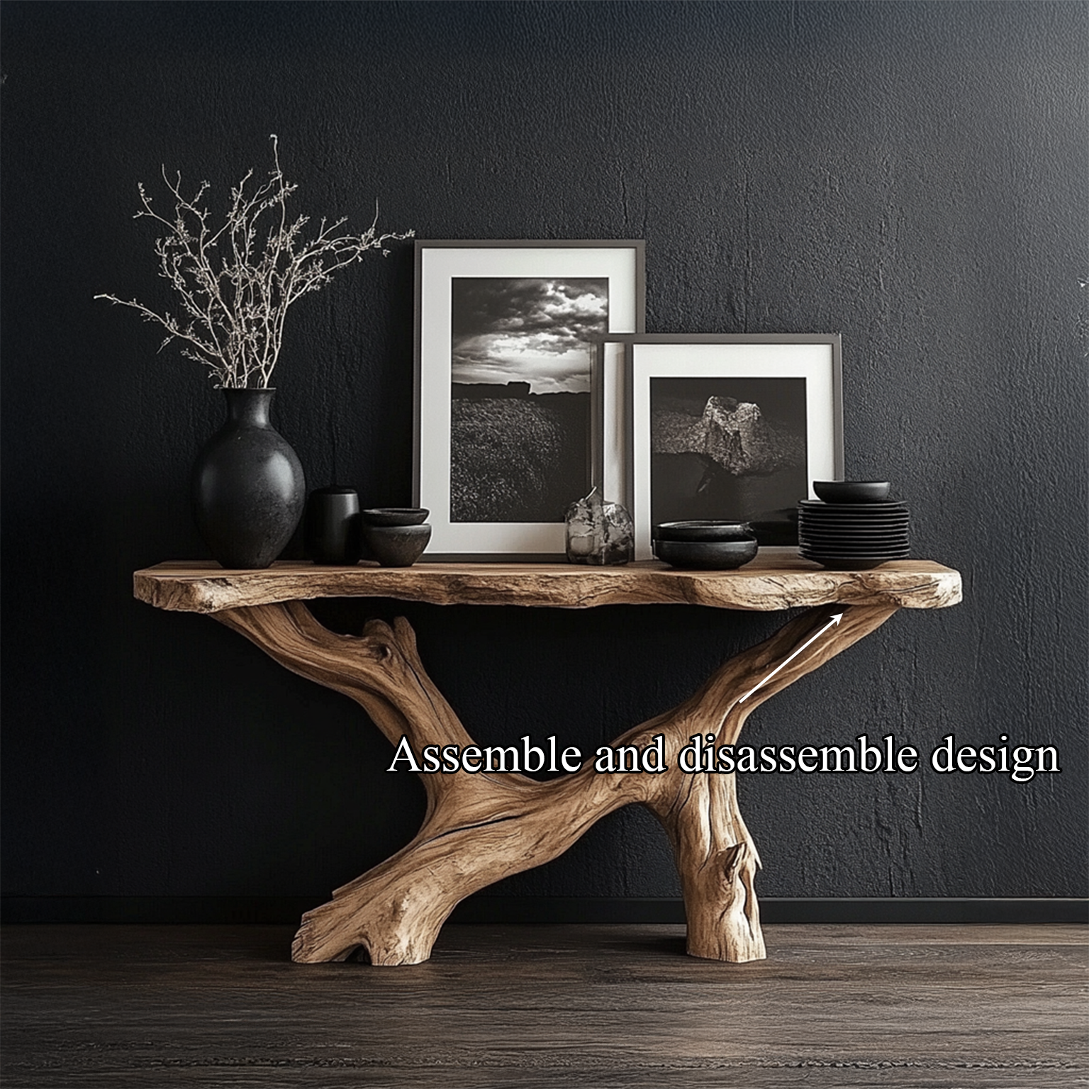 Live Edge Console Table Natural Wood Rustic Handmade Gift SINLSACS089