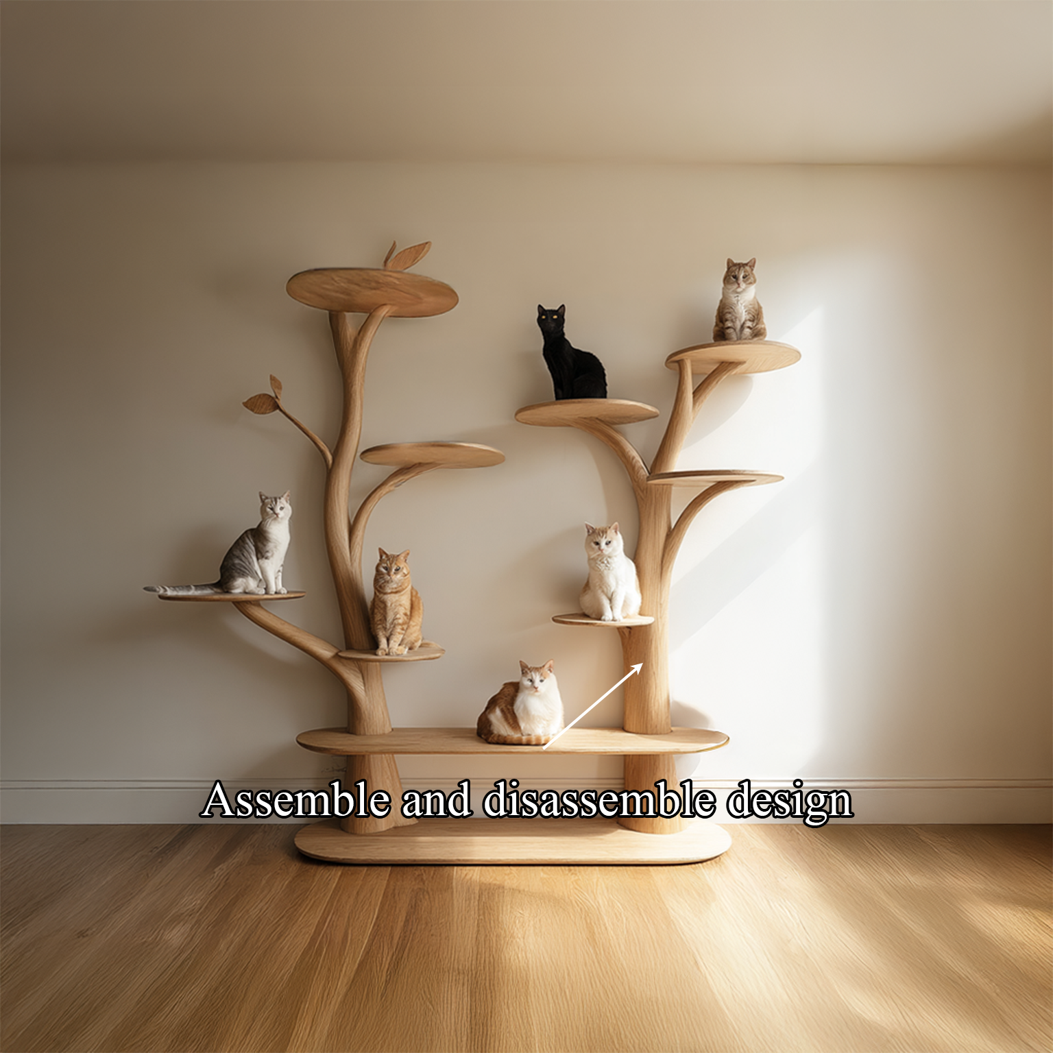 Mid Century Tree Cat Tower Family Room SINLSATT035