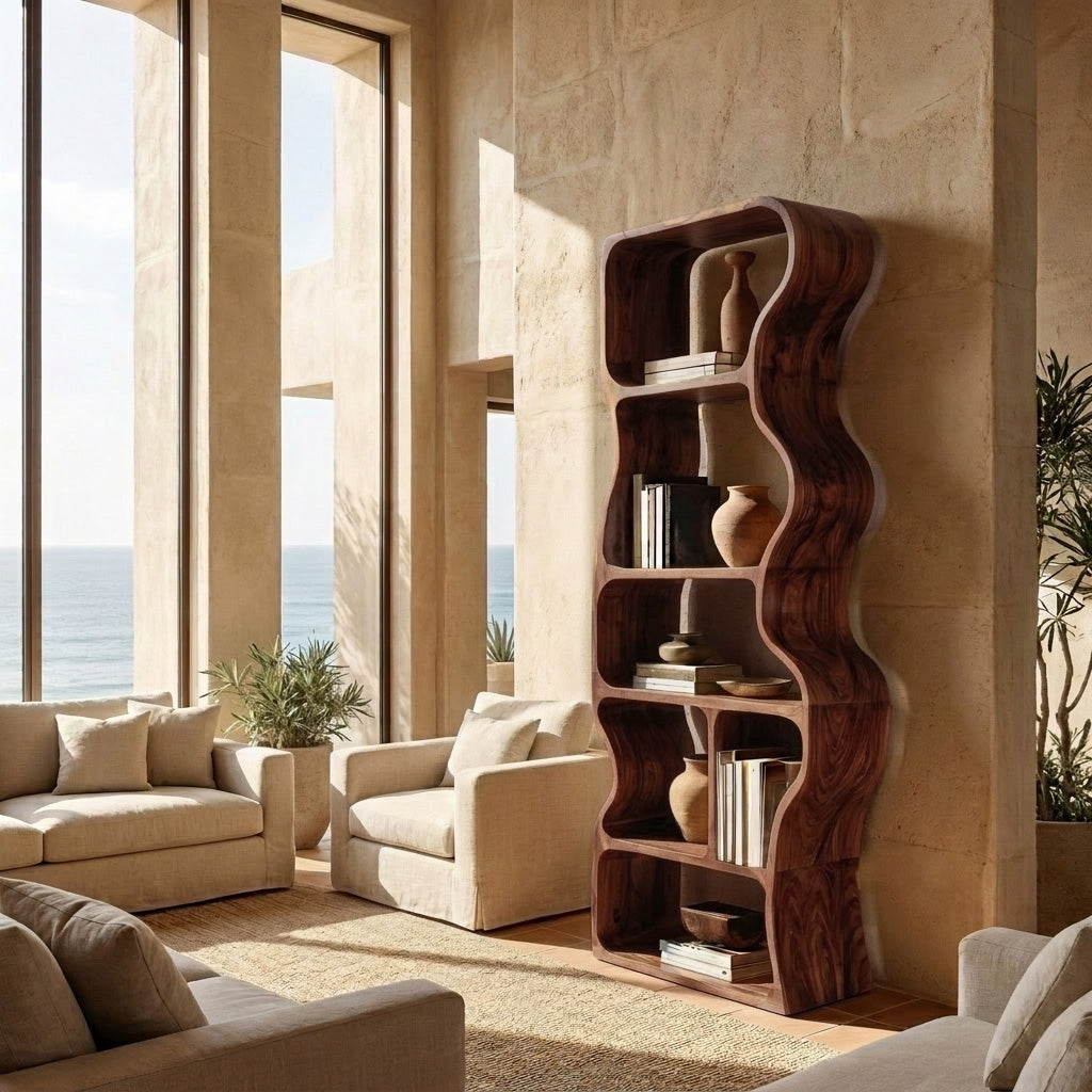 Organic Standing Shelf With Flowing Edges For Living Room RTTHHNSS010