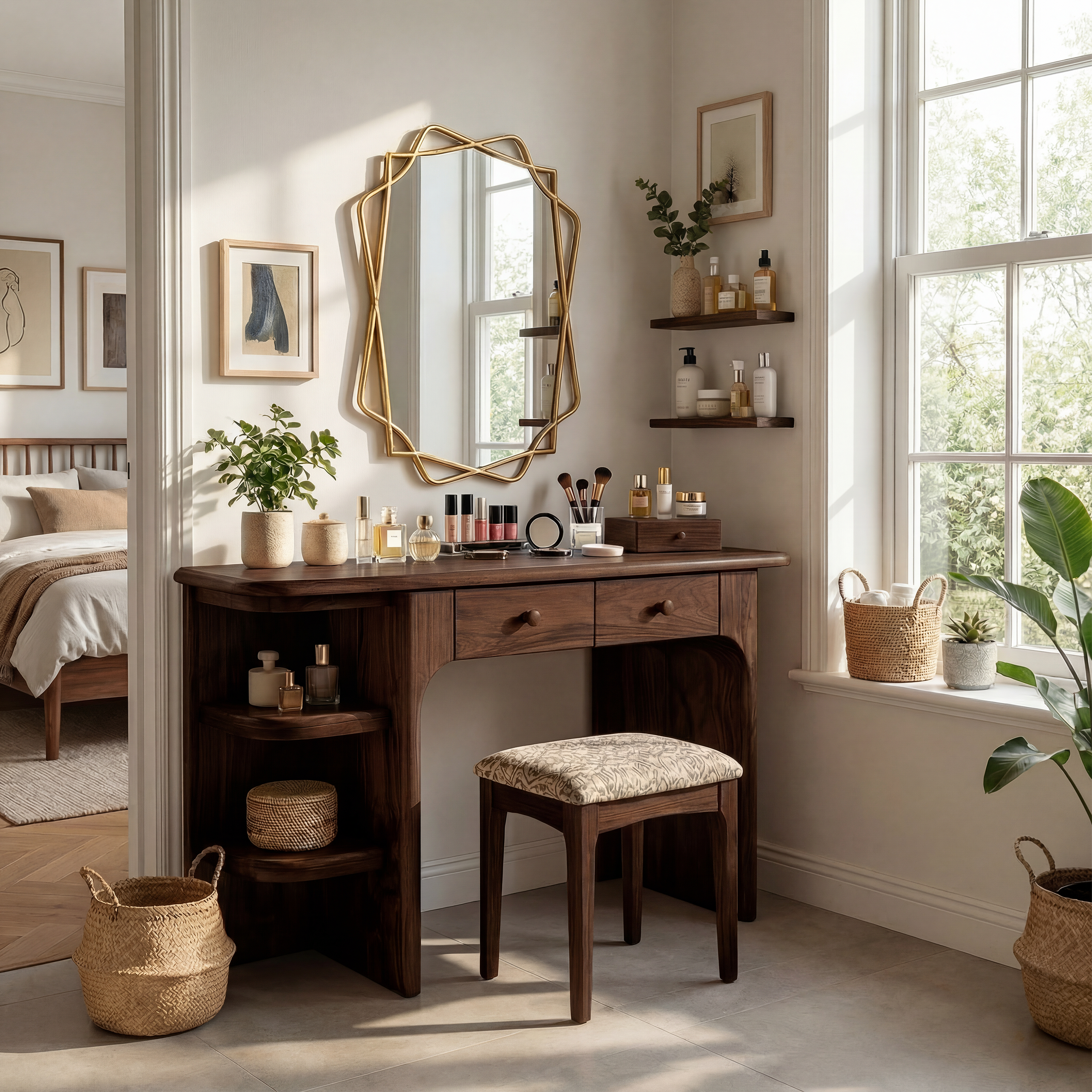 Rustic Dressing Table Personal Beauty Space Makeup Area SILDTTRMV007