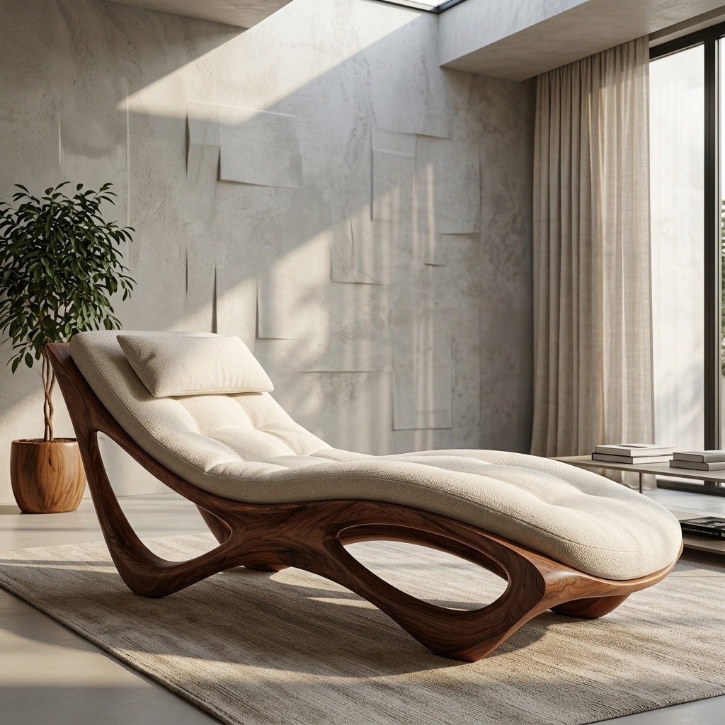 Artistic Natural Wood Lounge Chair For Relaxing Space RTTHHNSFA034