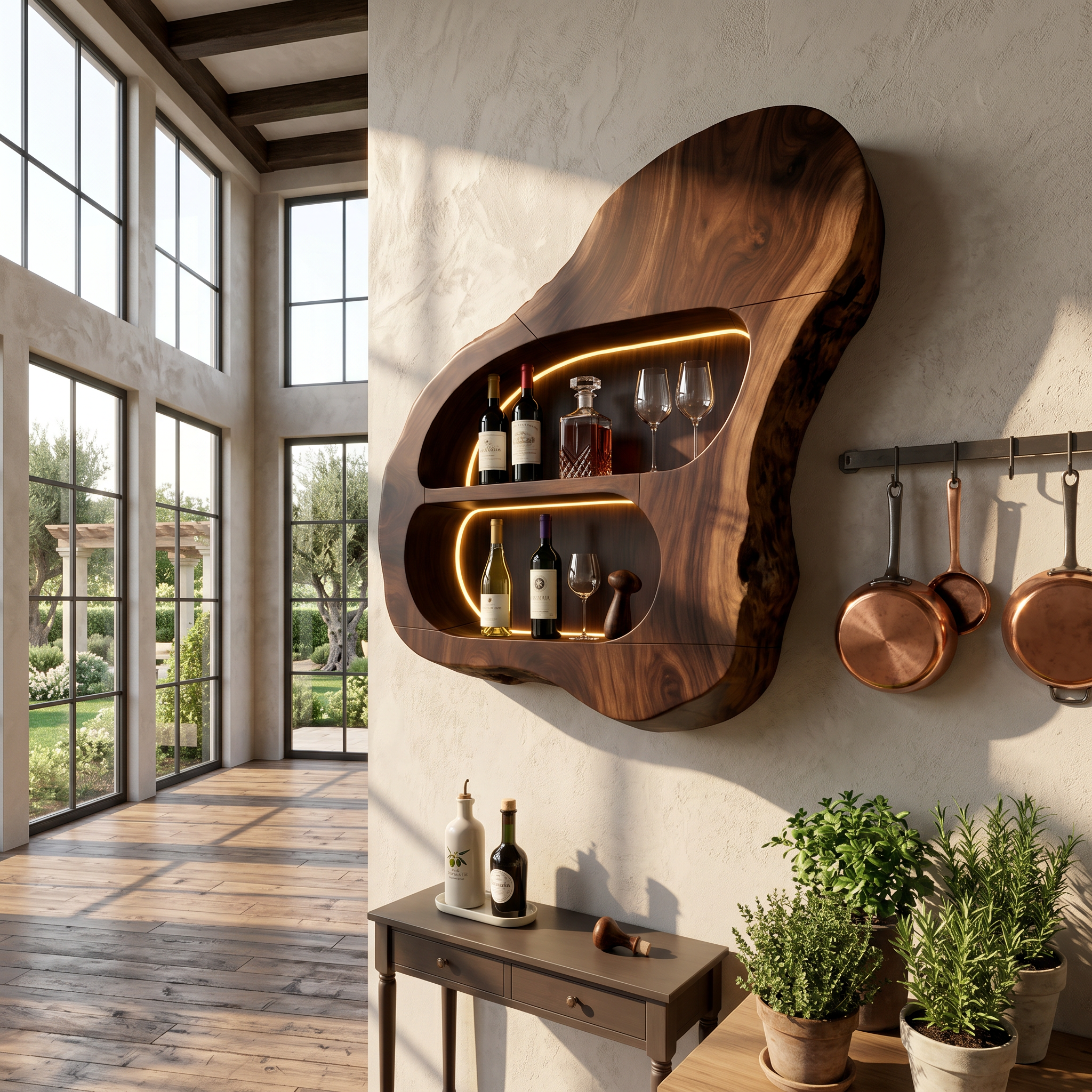 Contemporary Glass Holder Wine Rack Shelf For Dining Room SILDTTNWH020
