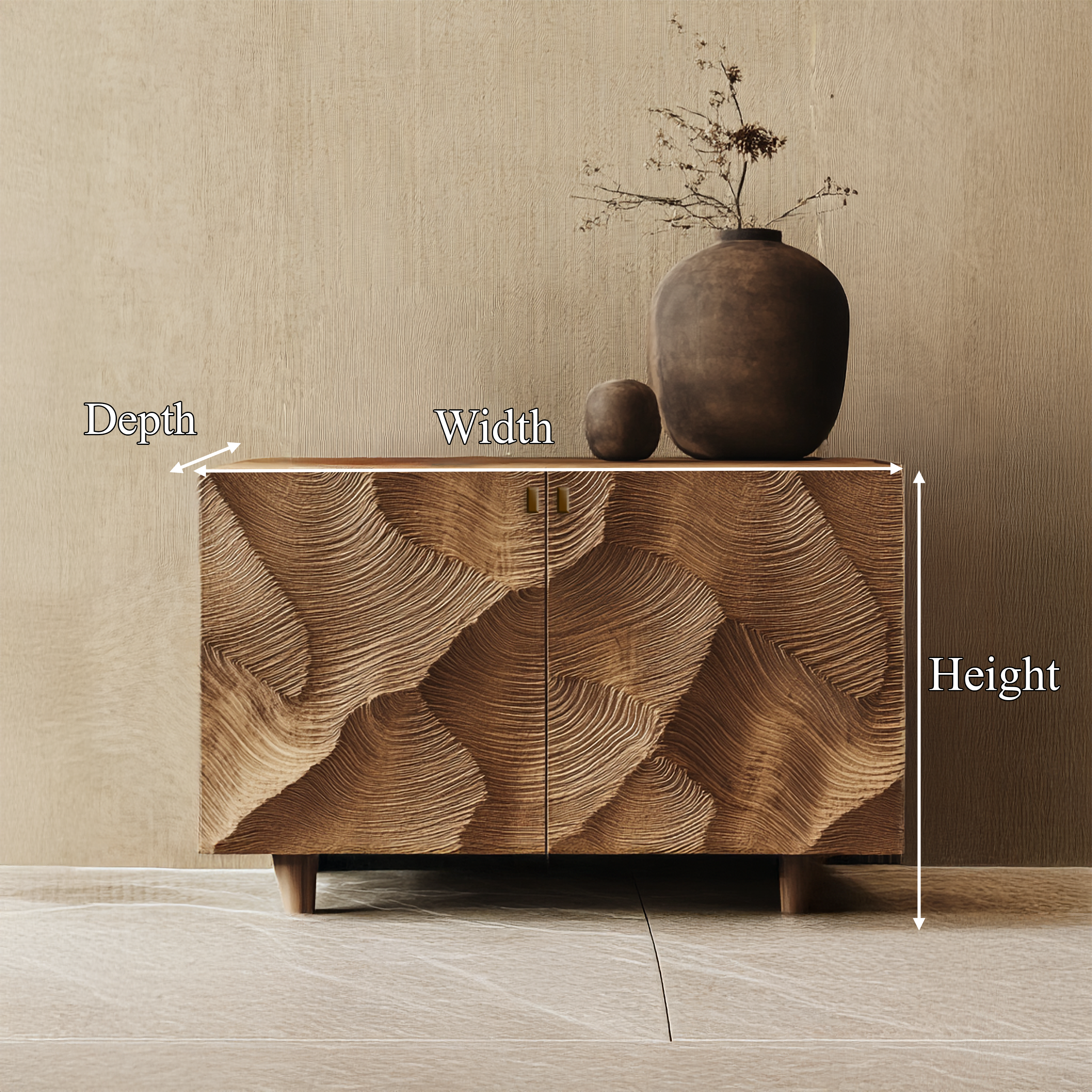 Organic Modern Sideboard Cabinet For Living Room And Dining Room SINLSASC354