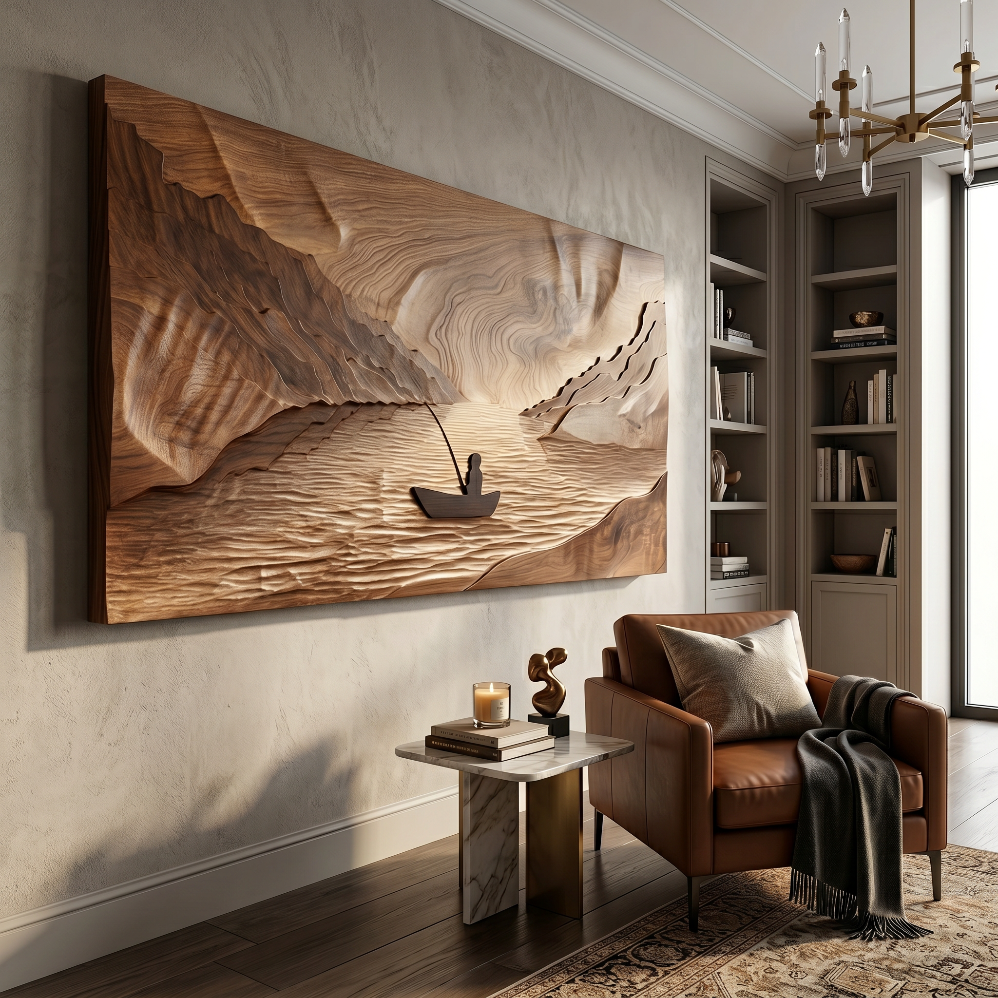 Carved Campfire Wood Wall Art For Cozy Lodge Interior Design SILDTTRWA094