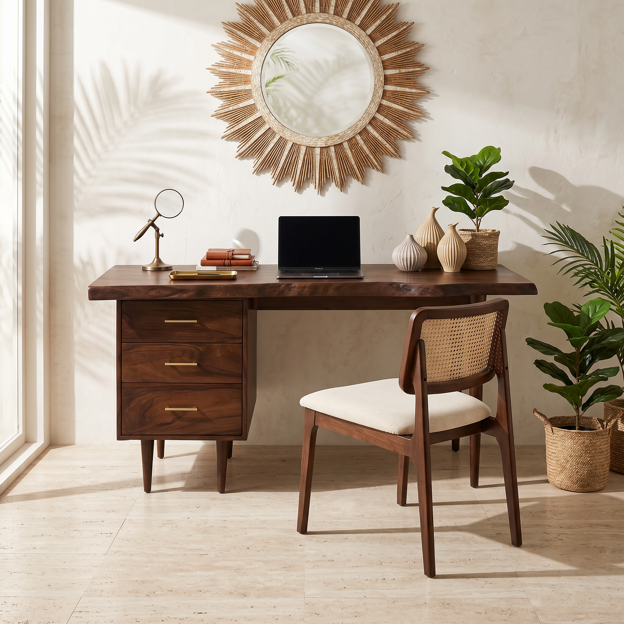 Luxury Office Desk With Open Shelf For High Rise Office SILDTTRDE017