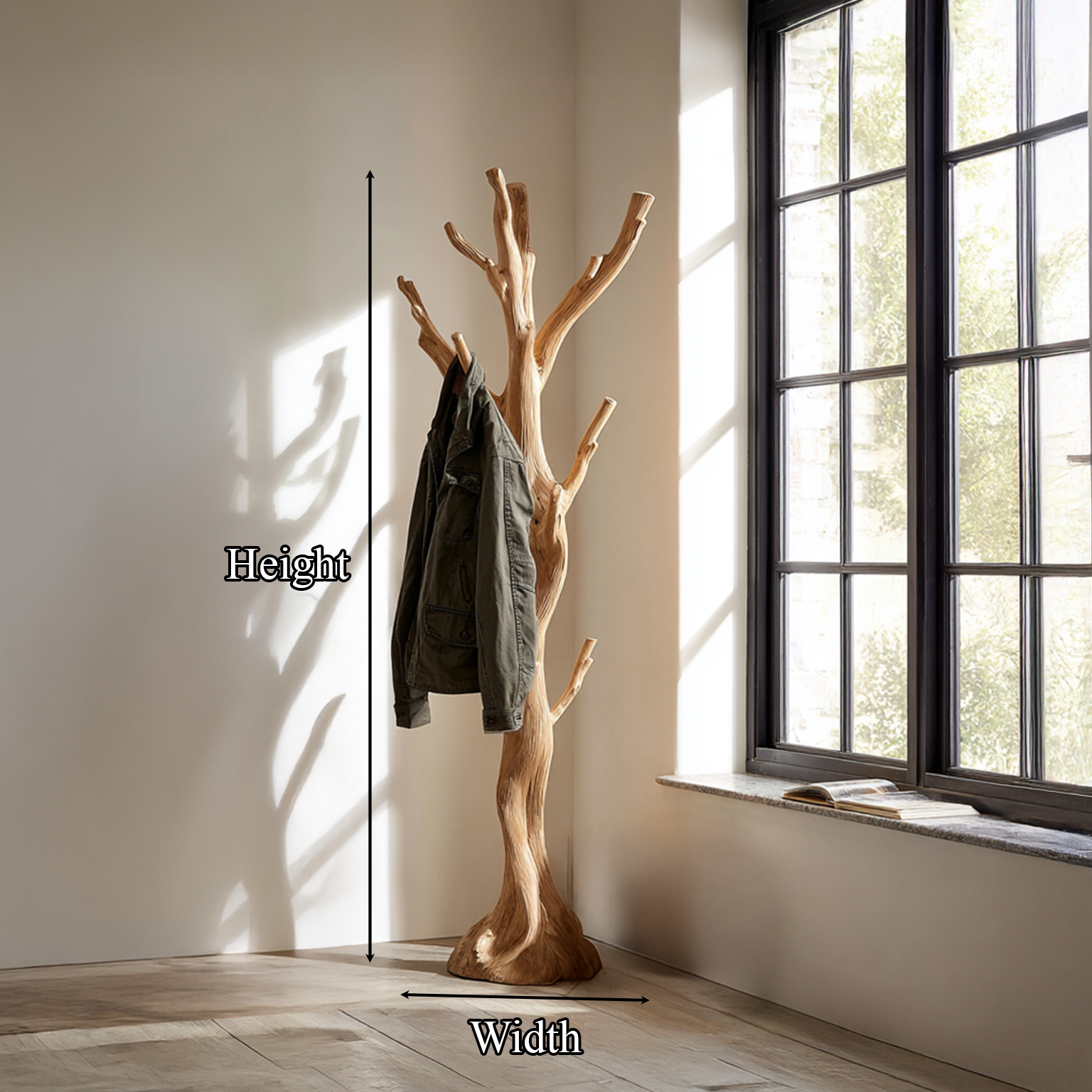 Rustic Tree Coat Rack Entryway Hallway SINLSATCR011