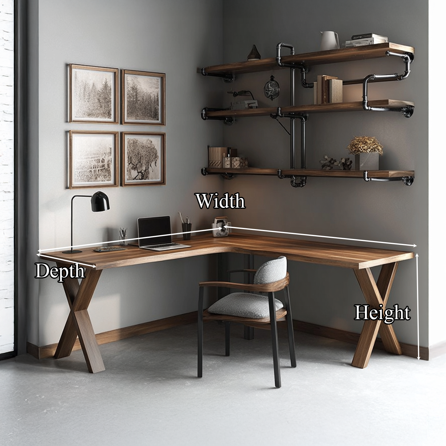 Midcentury Corner Desk Home Office SINLSACS106