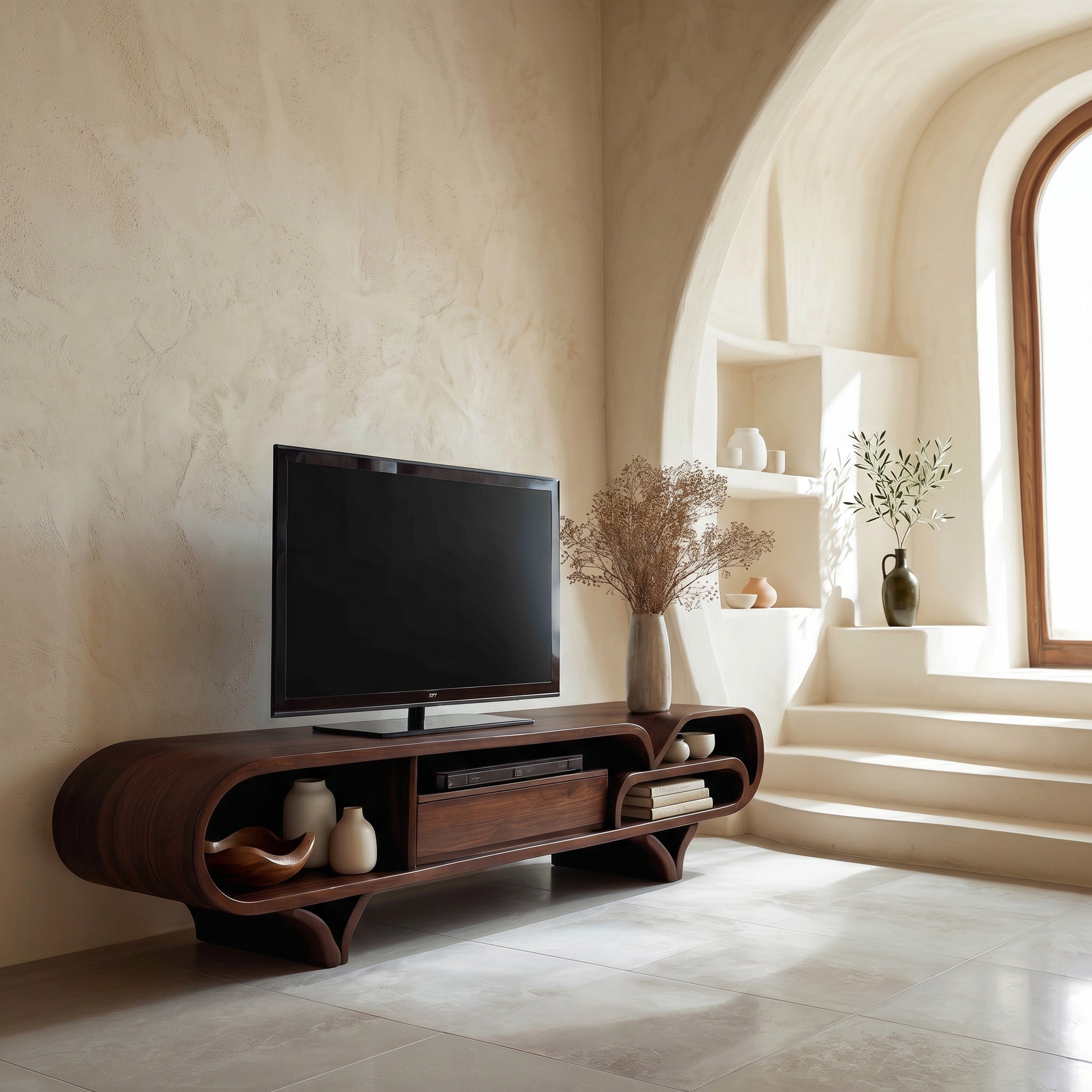Mediterranean Modern Wooden TV Stand For Living Room RTTHHNTVC110