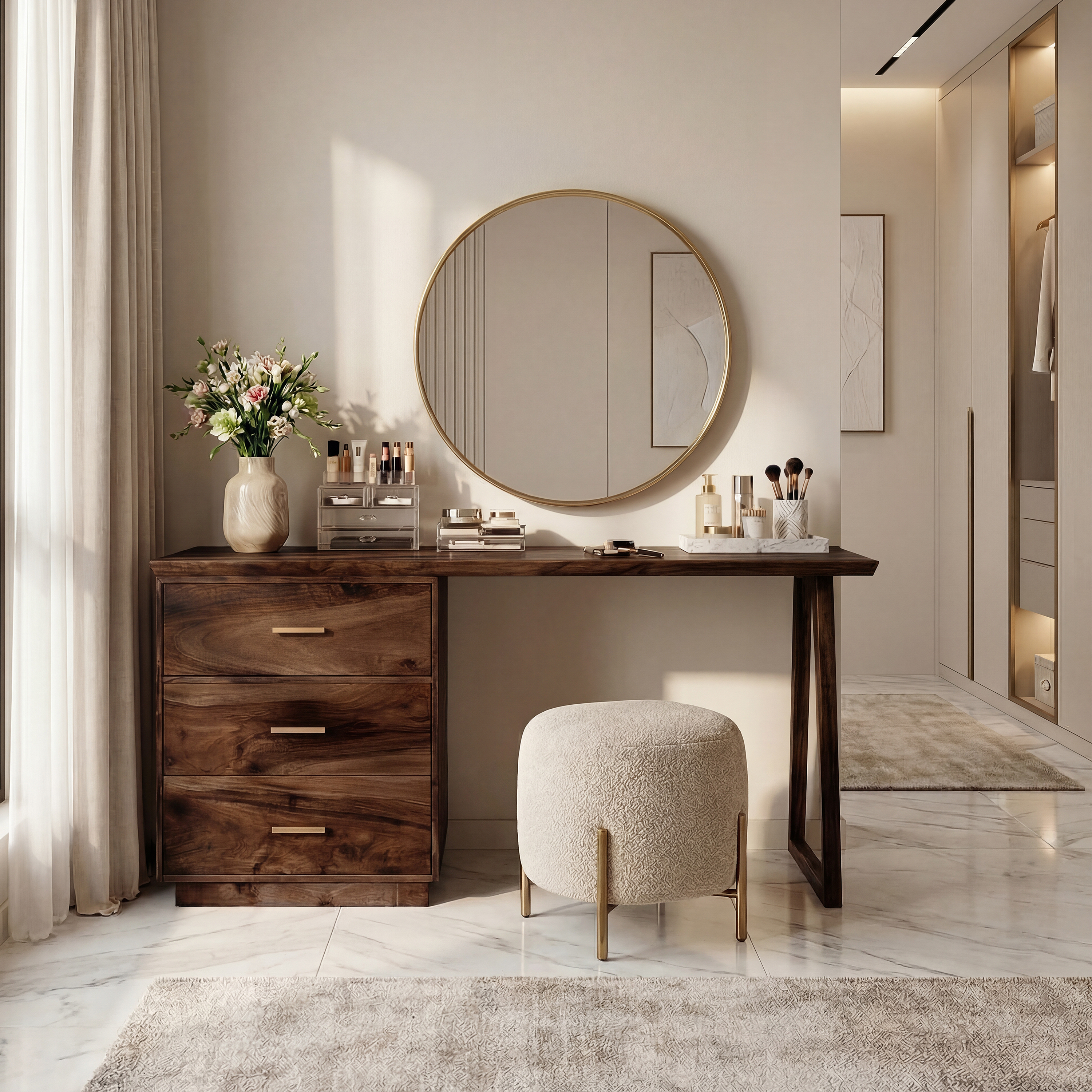 Modern Makeup Vanity Desk Studio Apartment Beauty Space Dressing Area SILDTTRMV014