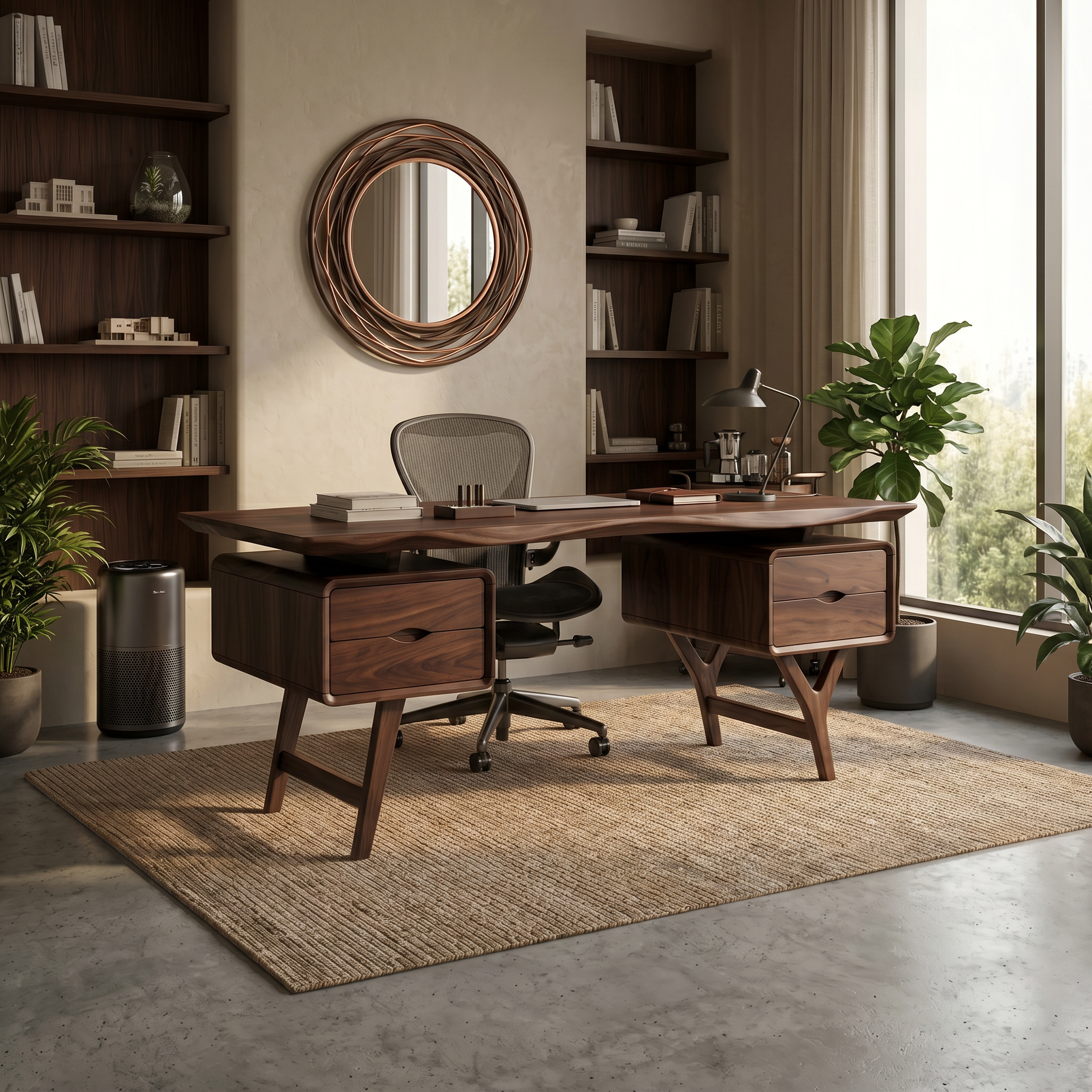 Organic Live Edge Executive Desk Coastal Office SILDTTRDE032