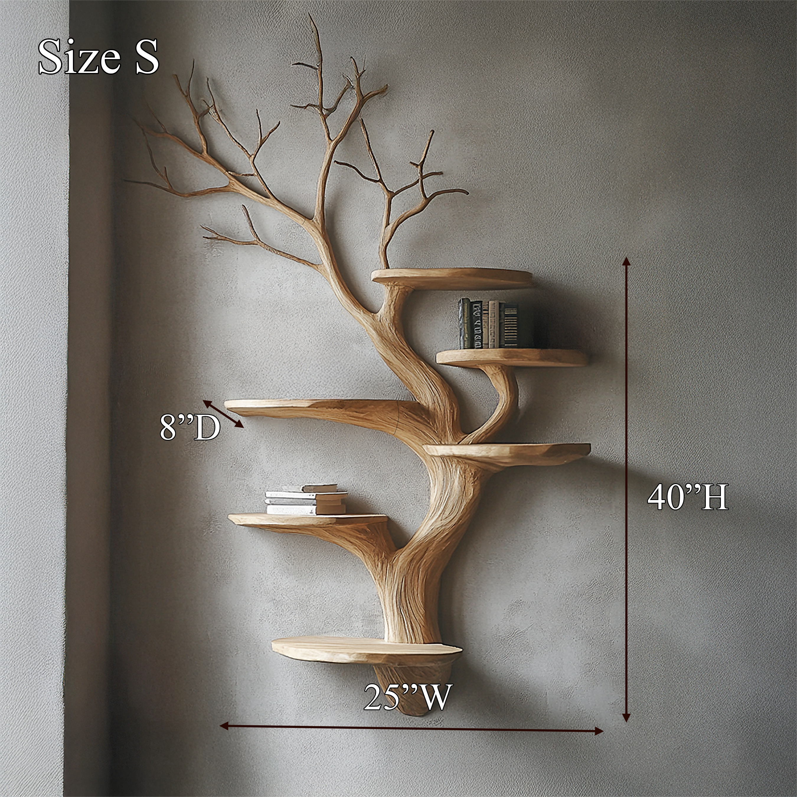 Organic Modern Tree Display Shelf For Living Room SINLSATBS121