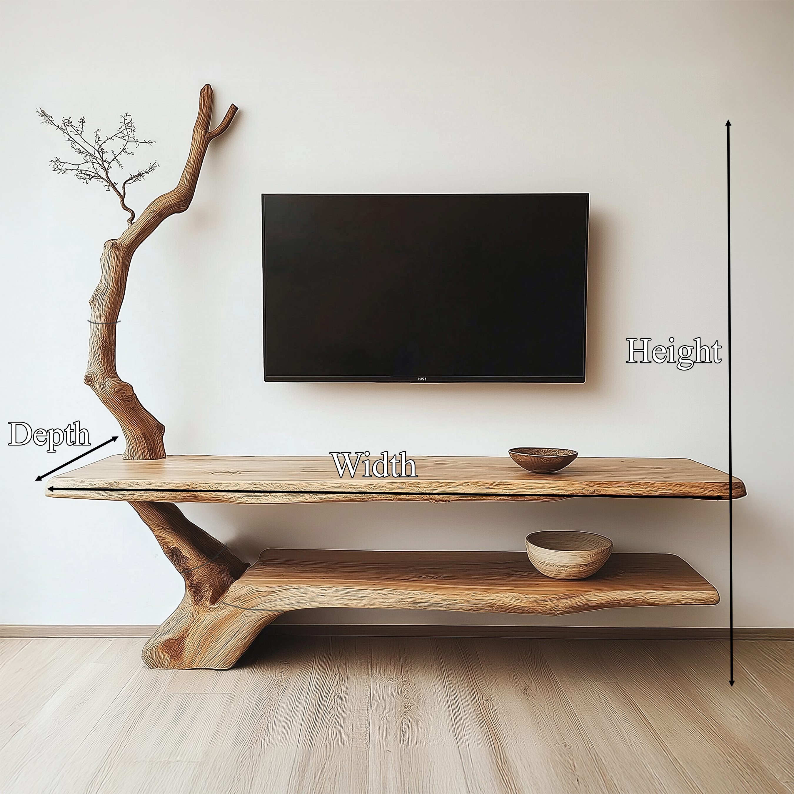 Rustic Live Edge TV Stand Living Room SINLSATB185