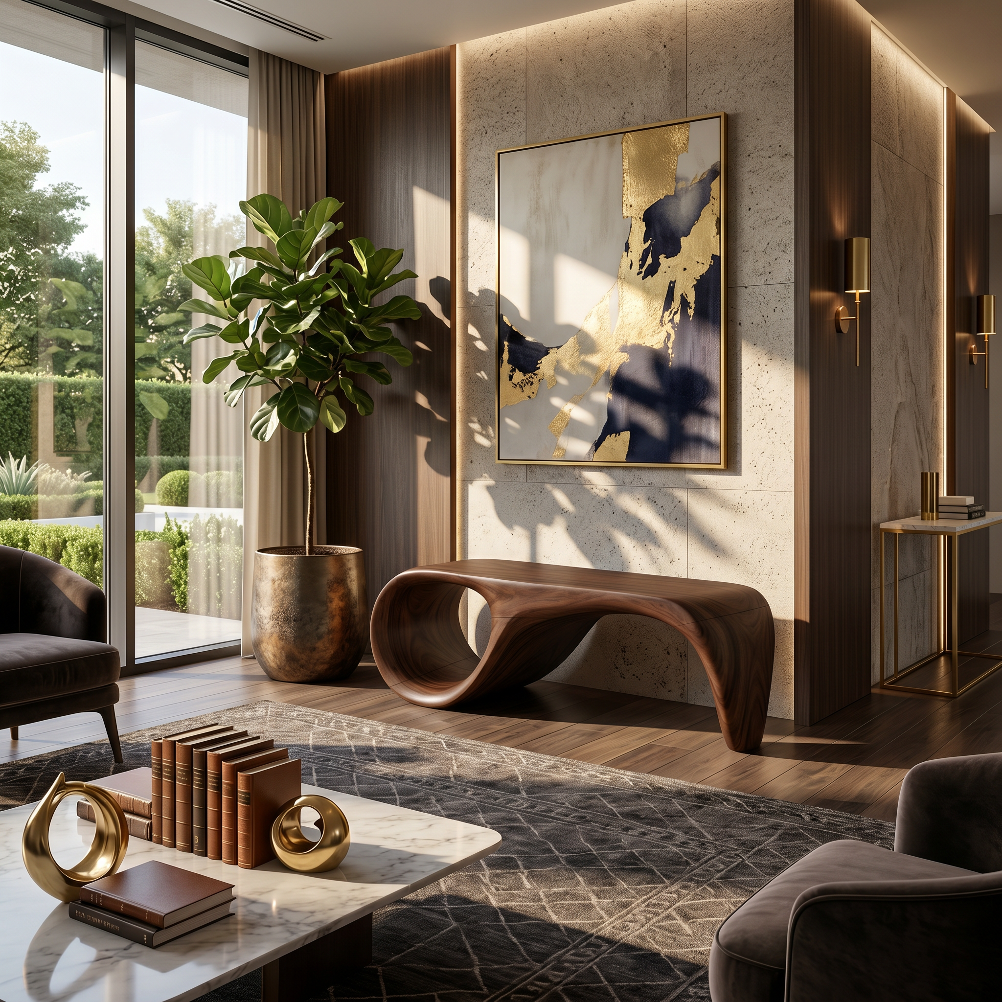 Modern Sculptural Bench Luxury Bedroom SILDTTRBEN062