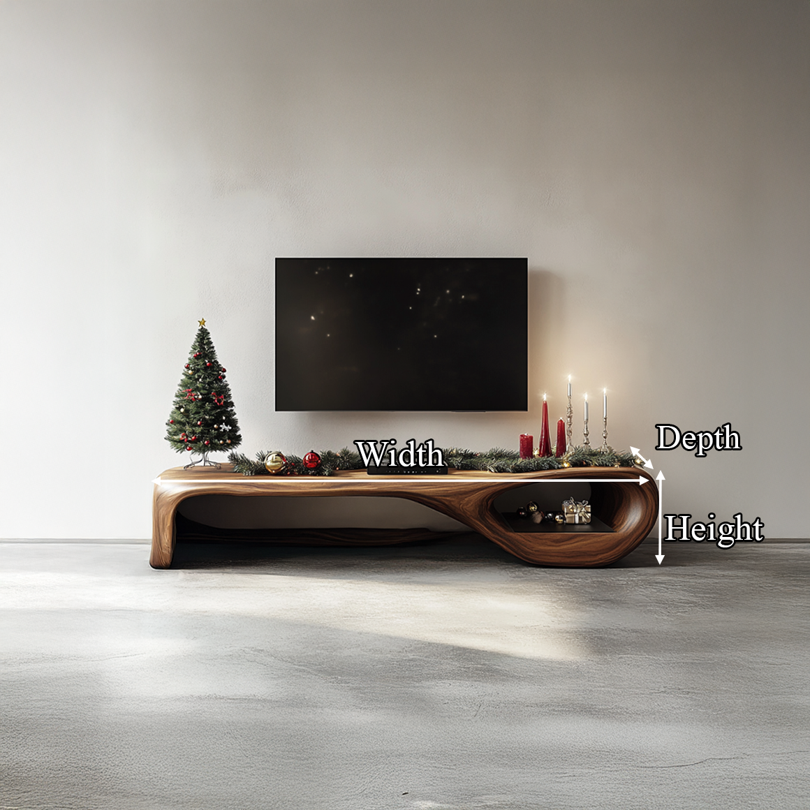 Rustic TV Stand Console Living Room Christmas Decor SINLSASC217