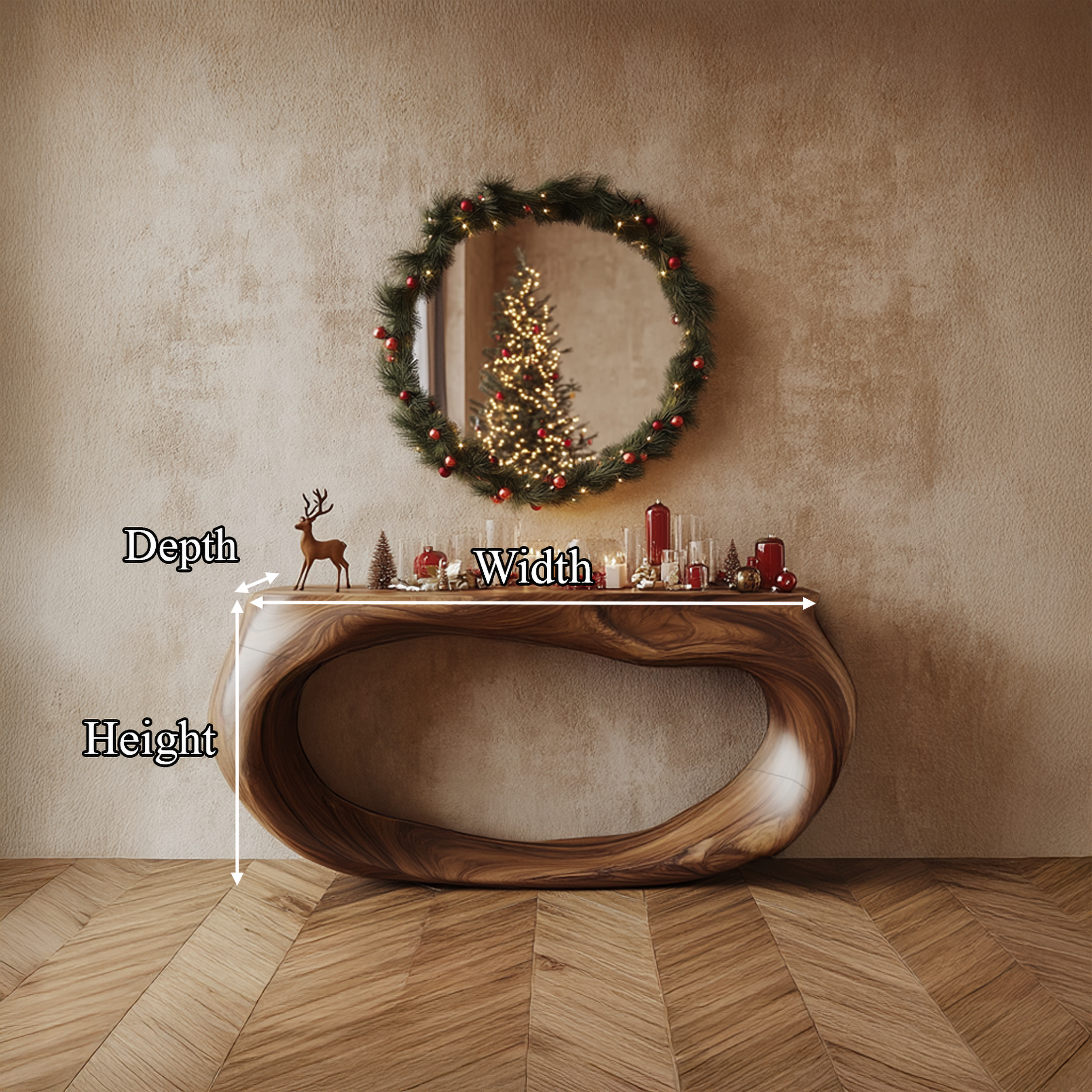 Mid Century Rustic Console Table Christmas Holiday Living Room Or Entryway SINLSACS290