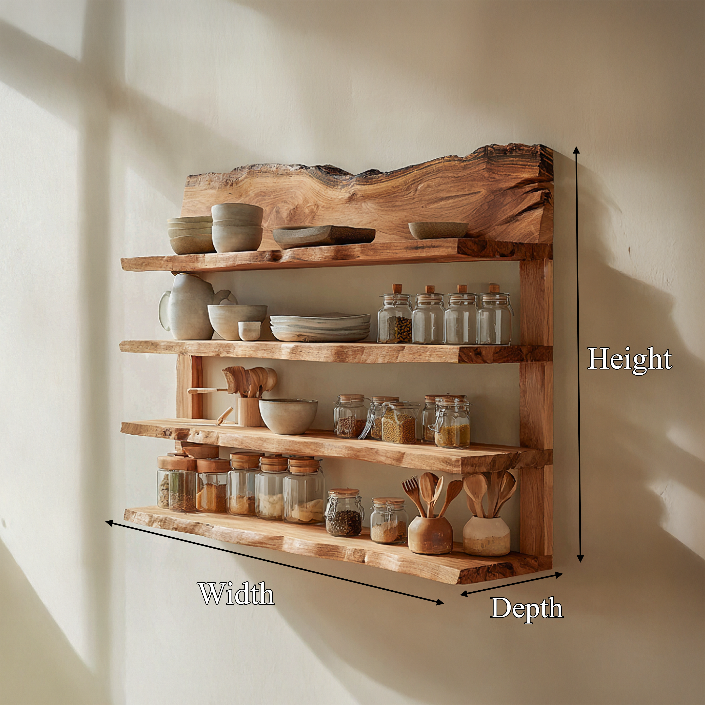 Rustic Wall Mounted Storage Shelf For Kitchen And Dining Room SINLSAKC003