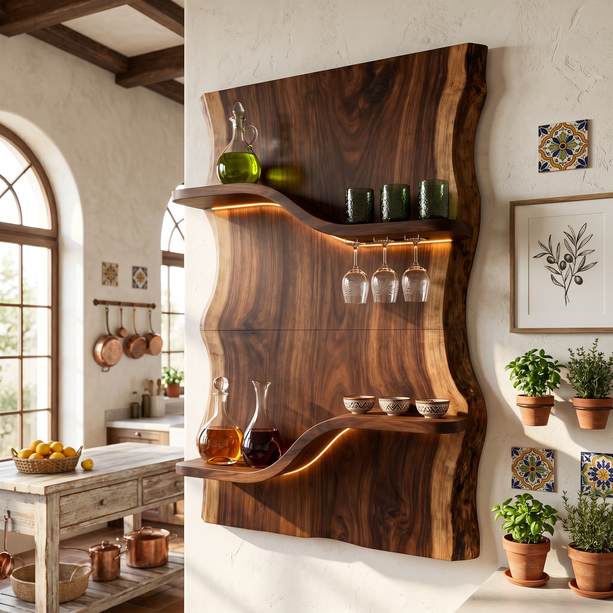 Scandinavian Multi Tier Wine Rack Shelf For Living Room SILDTTNWH023