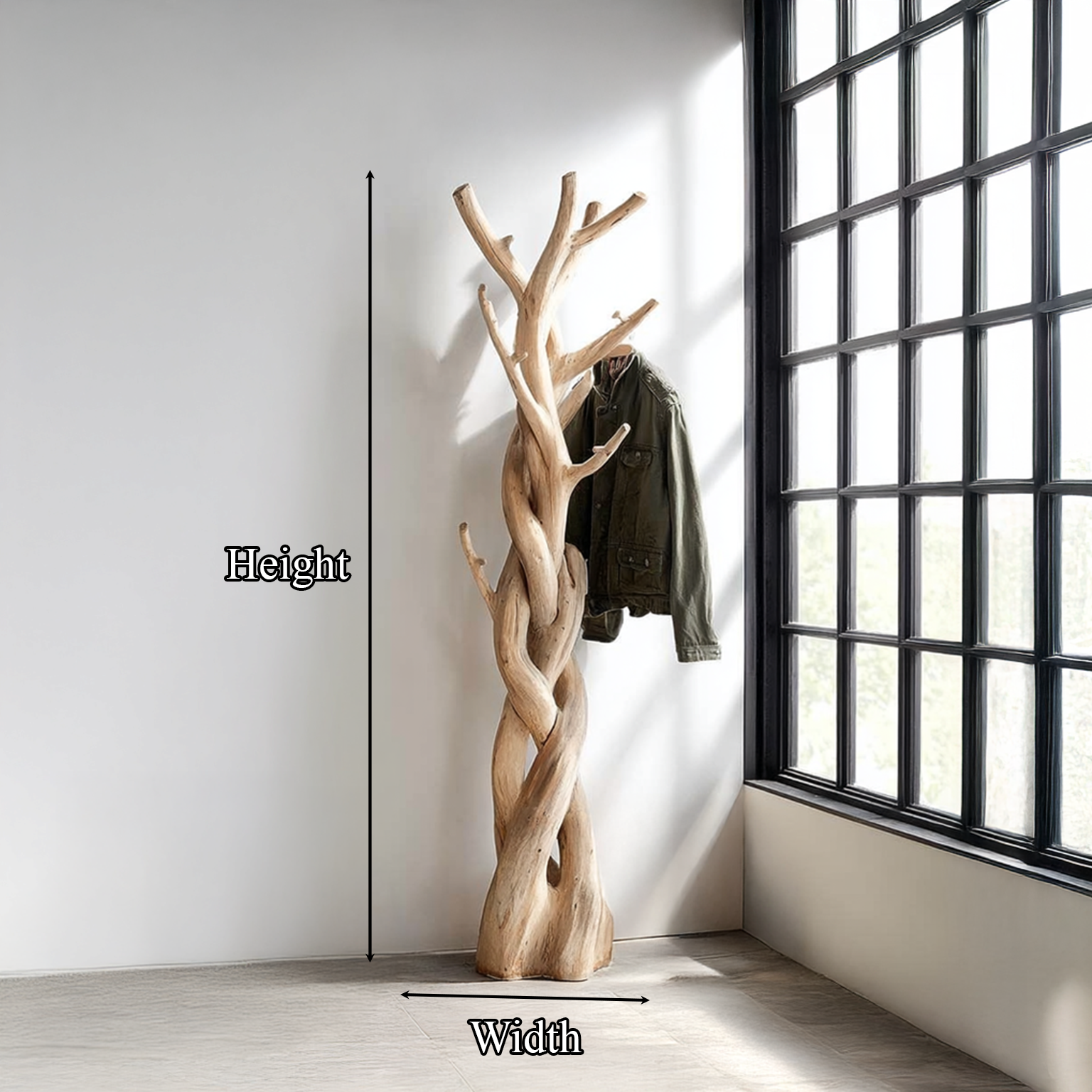 Rustic Tree Coat Rack Bedroom Closet SINLSATCR012