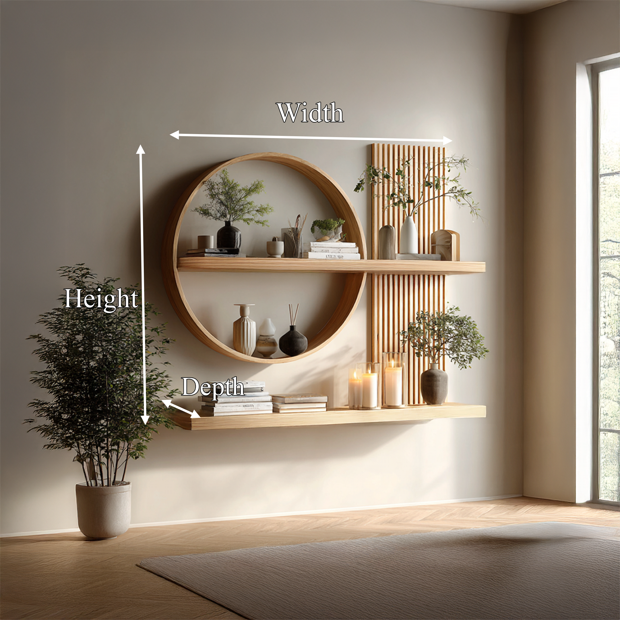 Scandinavian Japanese Wall Decor Shelf Living Room And Natural Room SINLSAFL234
