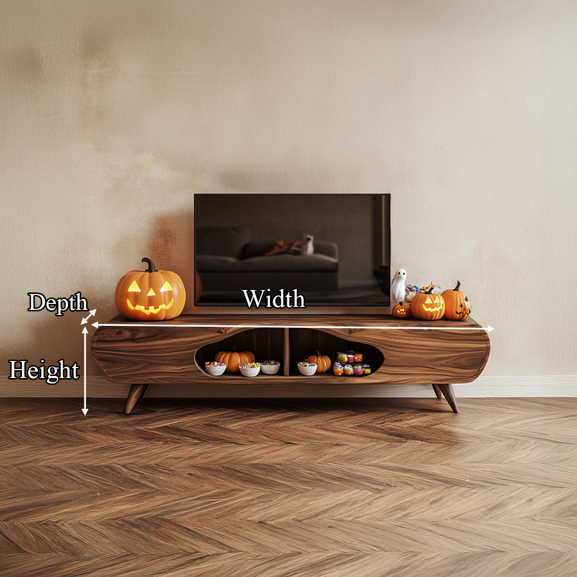 Mid Century Halloween TV Cabinet Modern Living Room Decor SINLSASC228